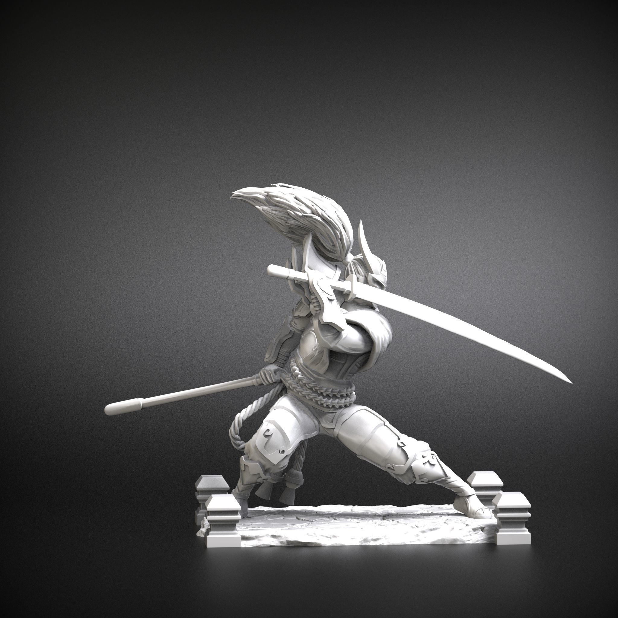 STL Yasuo Blood moon 3D print model league of legends 3D print model_7