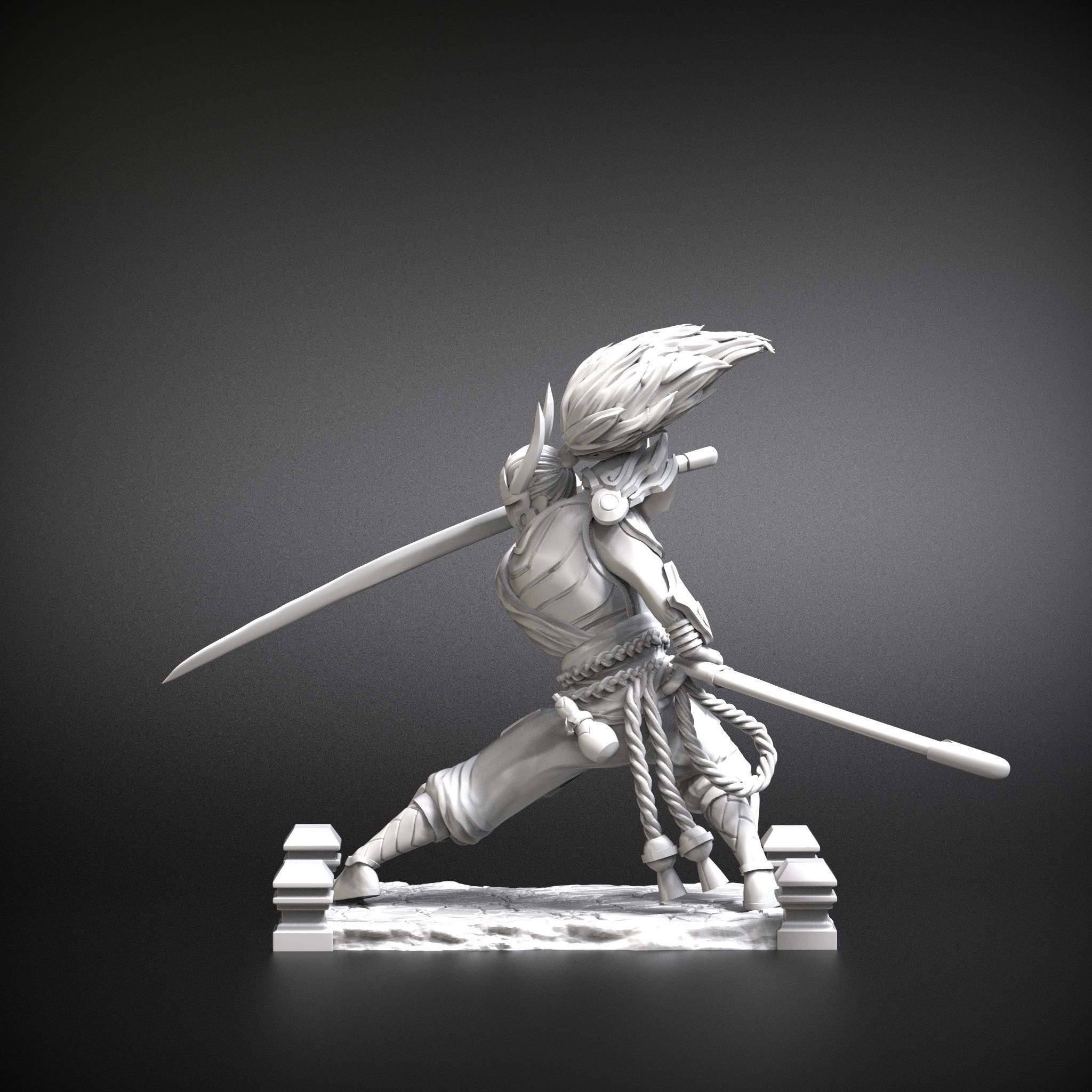 STL Yasuo Blood moon 3D print model league of legends 3D print model_4