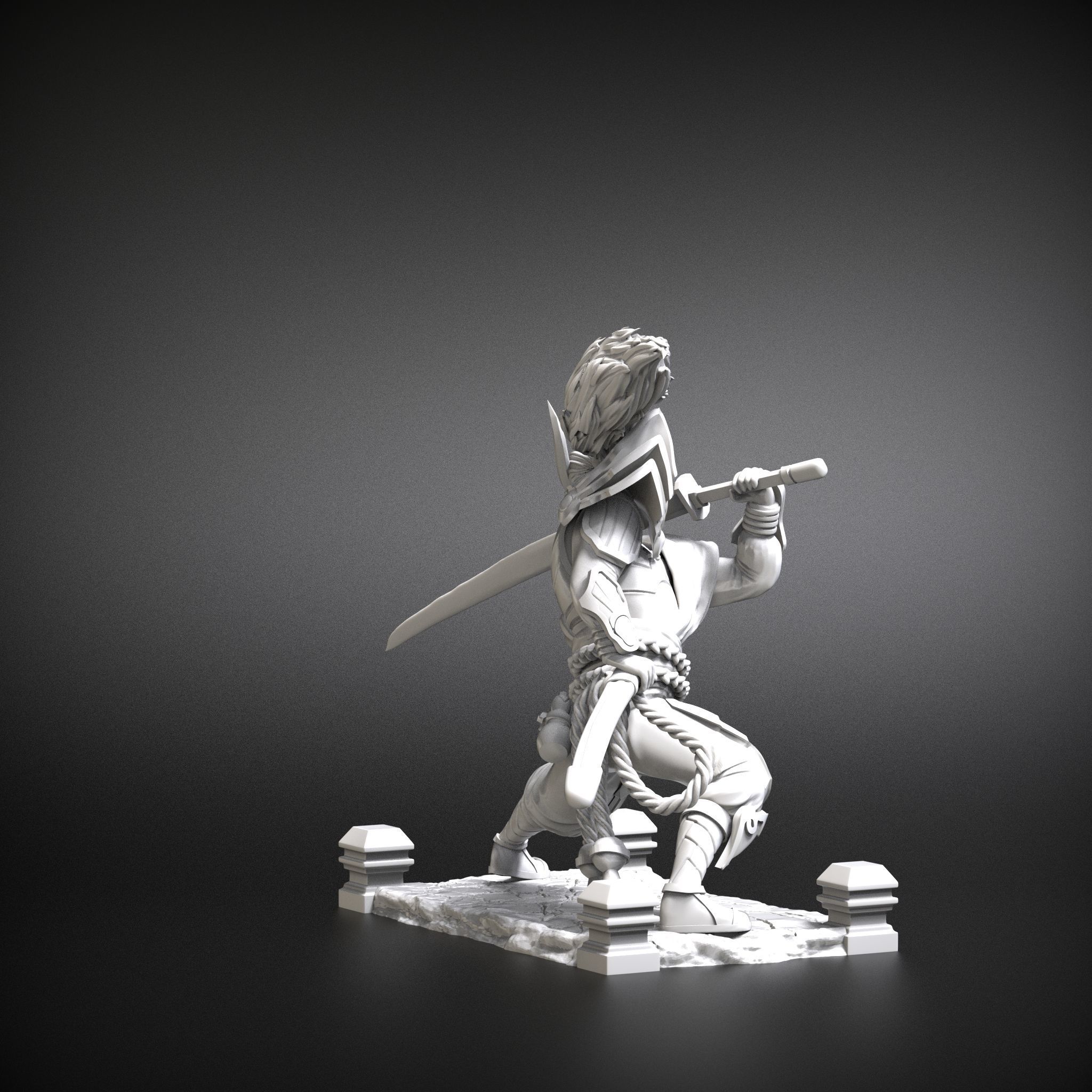 STL Yasuo Blood moon 3D print model league of legends 3D print model_5