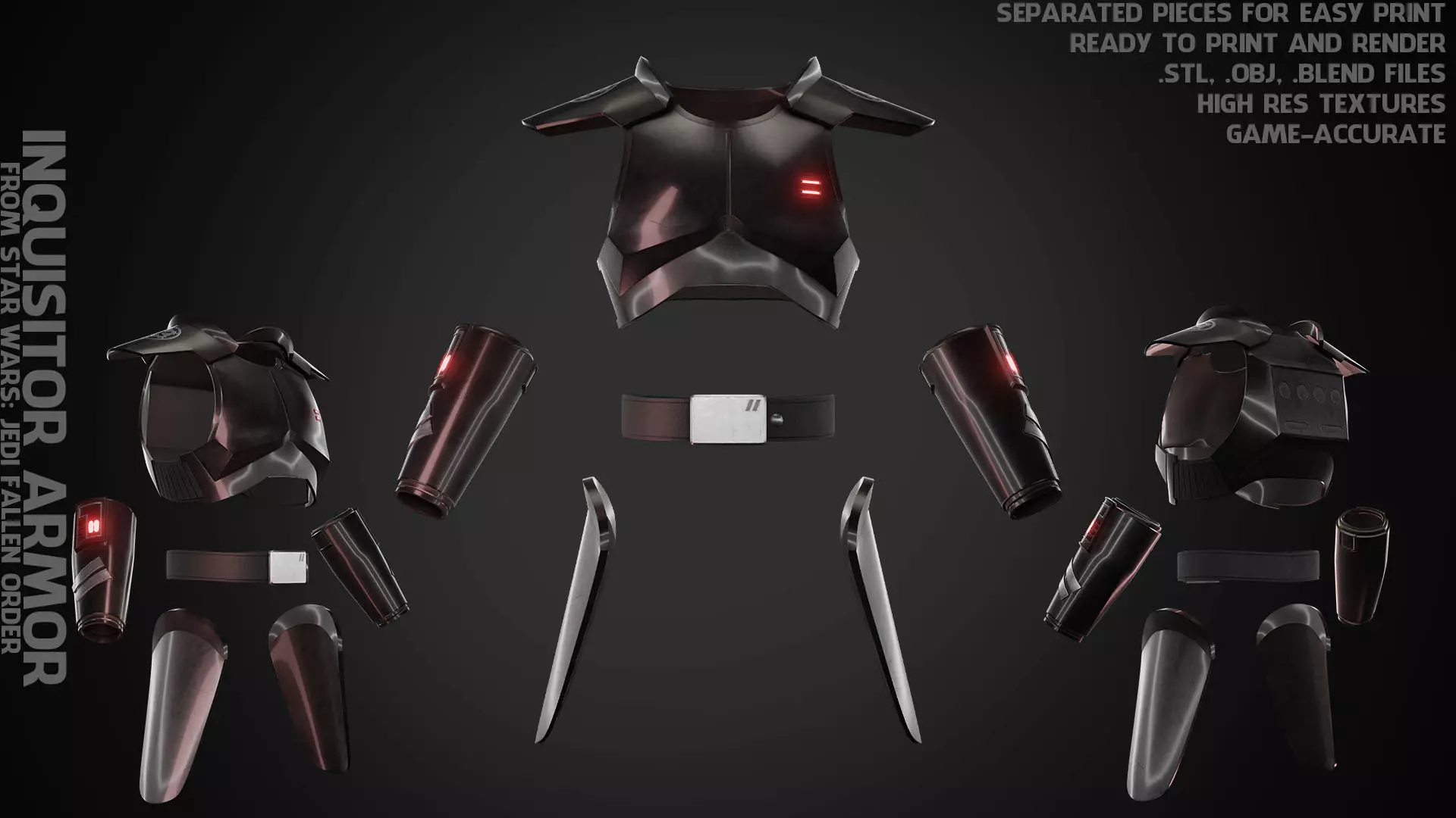 Star Wars Jedi Fallen Order Inquisitor Armor for Cosplay 3D print model_0