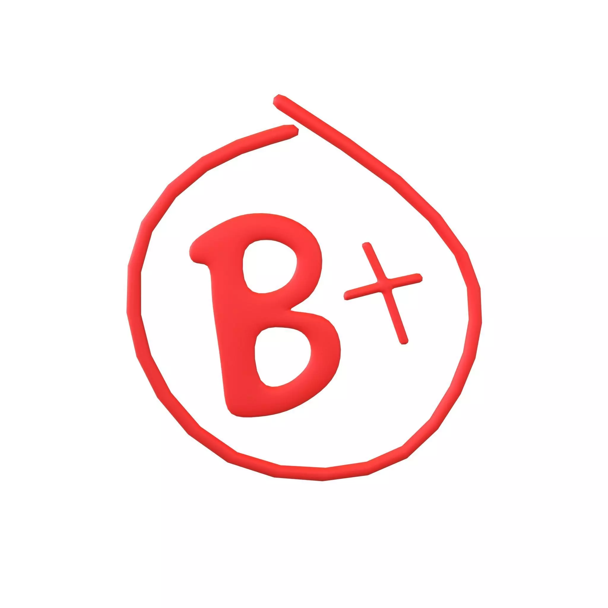 Grade B Plus Symbol v1 001 Low-poly 3D model_0