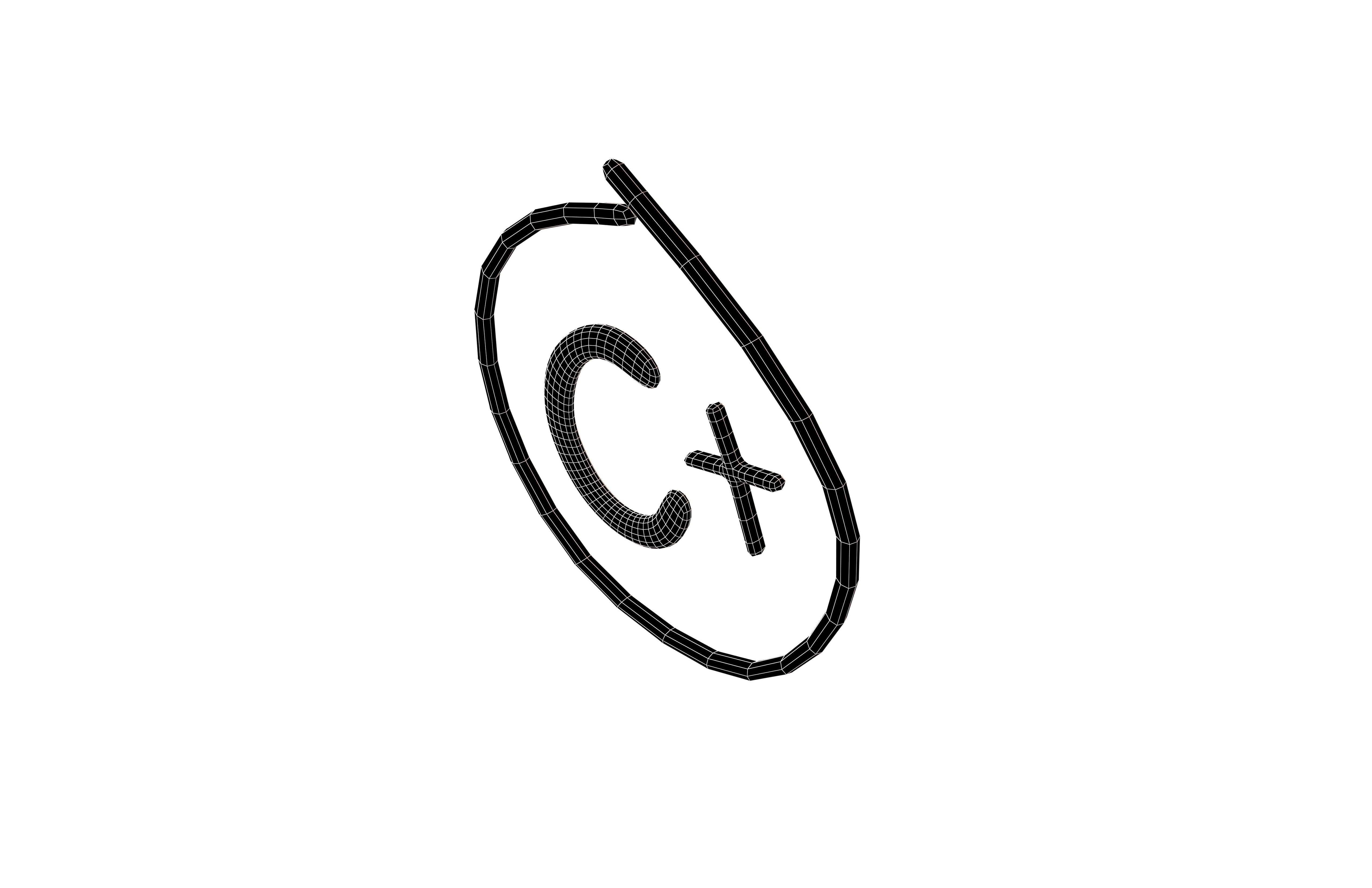 Grade C Plus Symbol v1 001 Low-poly 3D model_6