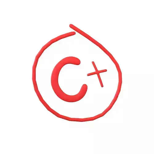 Grade C Plus Symbol v1 001 Low-poly 3D model