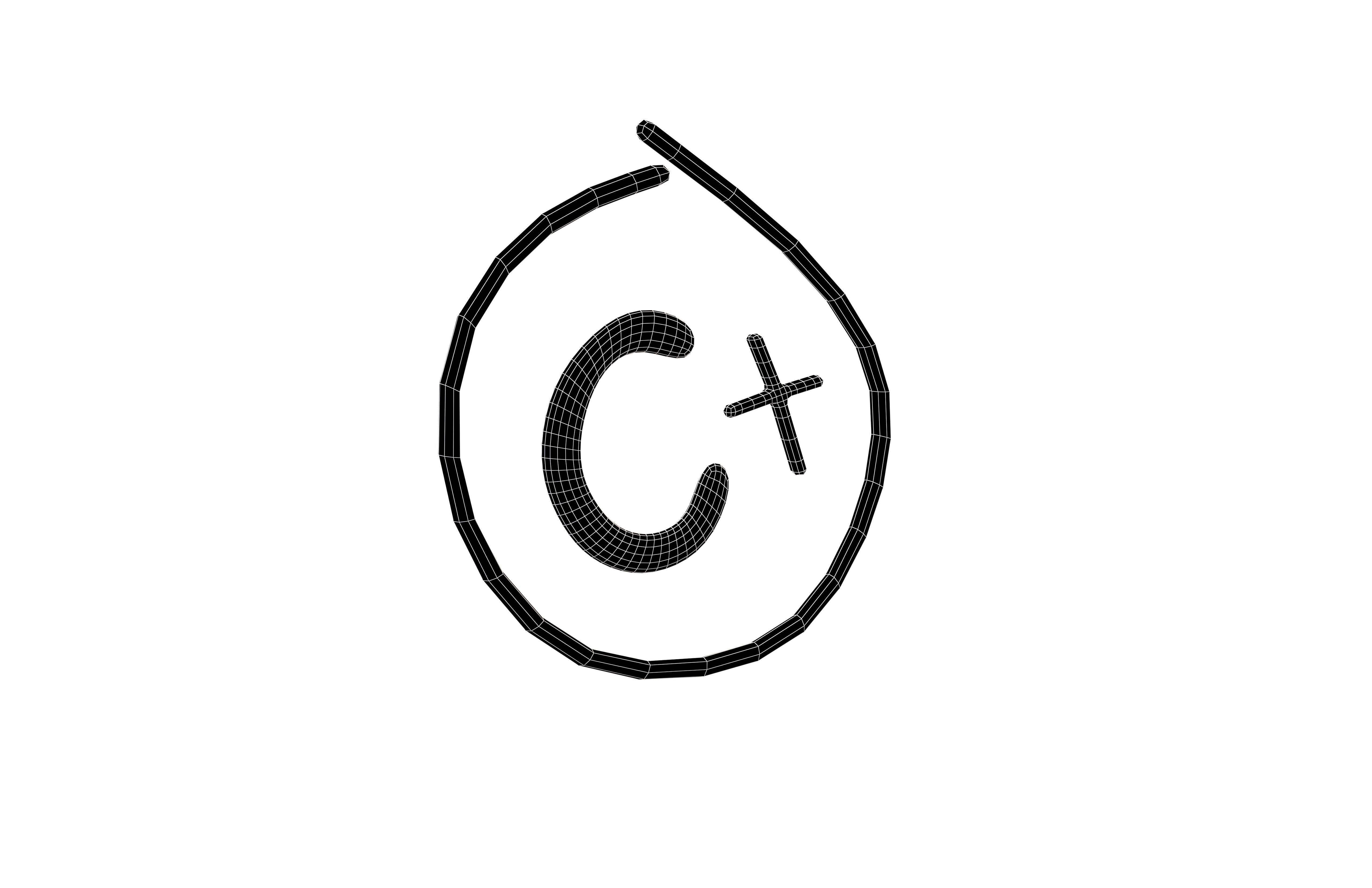 Grade C Plus Symbol v1 001 Low-poly 3D model_5