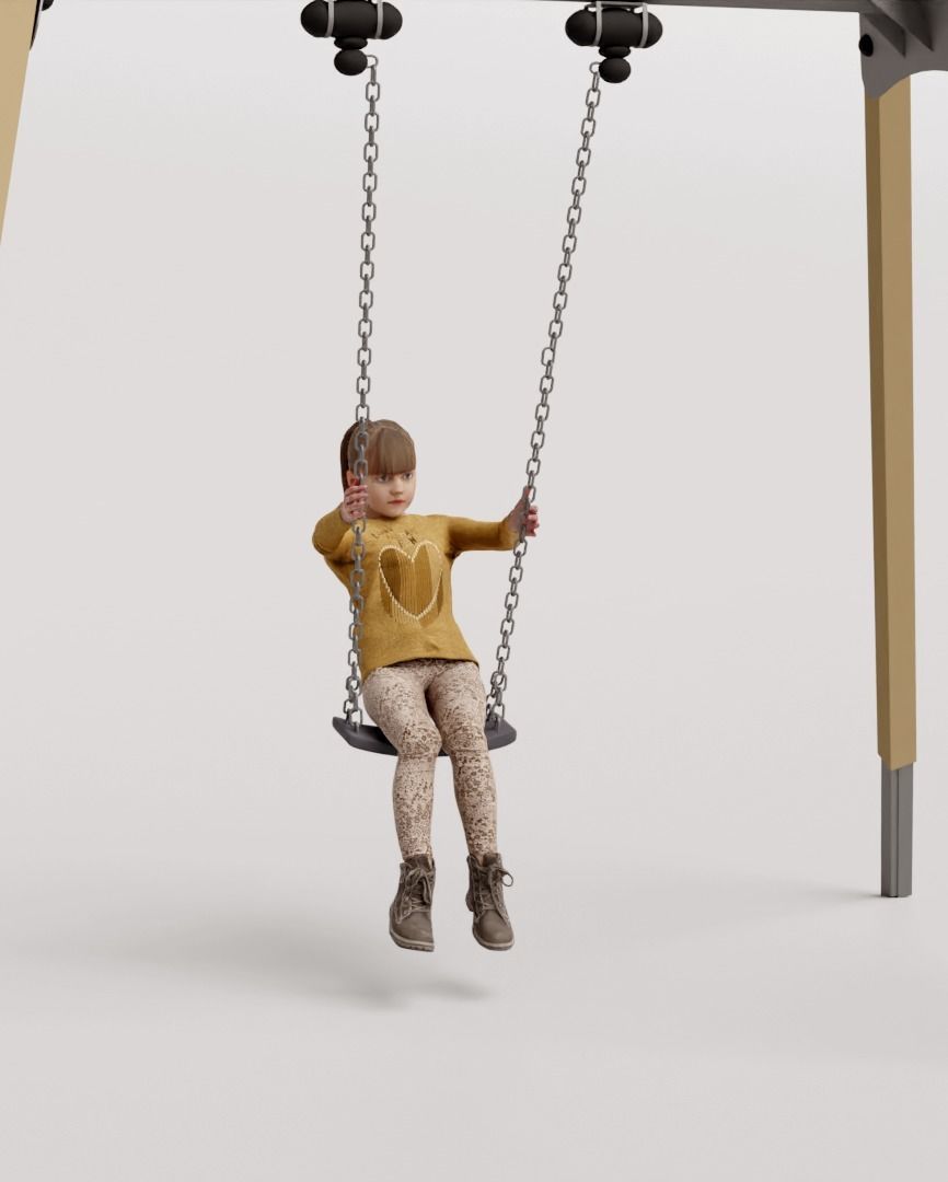 Humano Playing Kid 1013 3D model_4