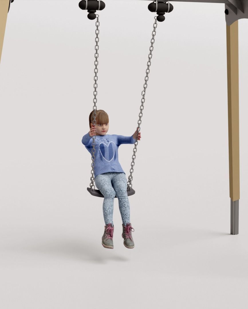 Humano Playing Kid 1013 3D model_5