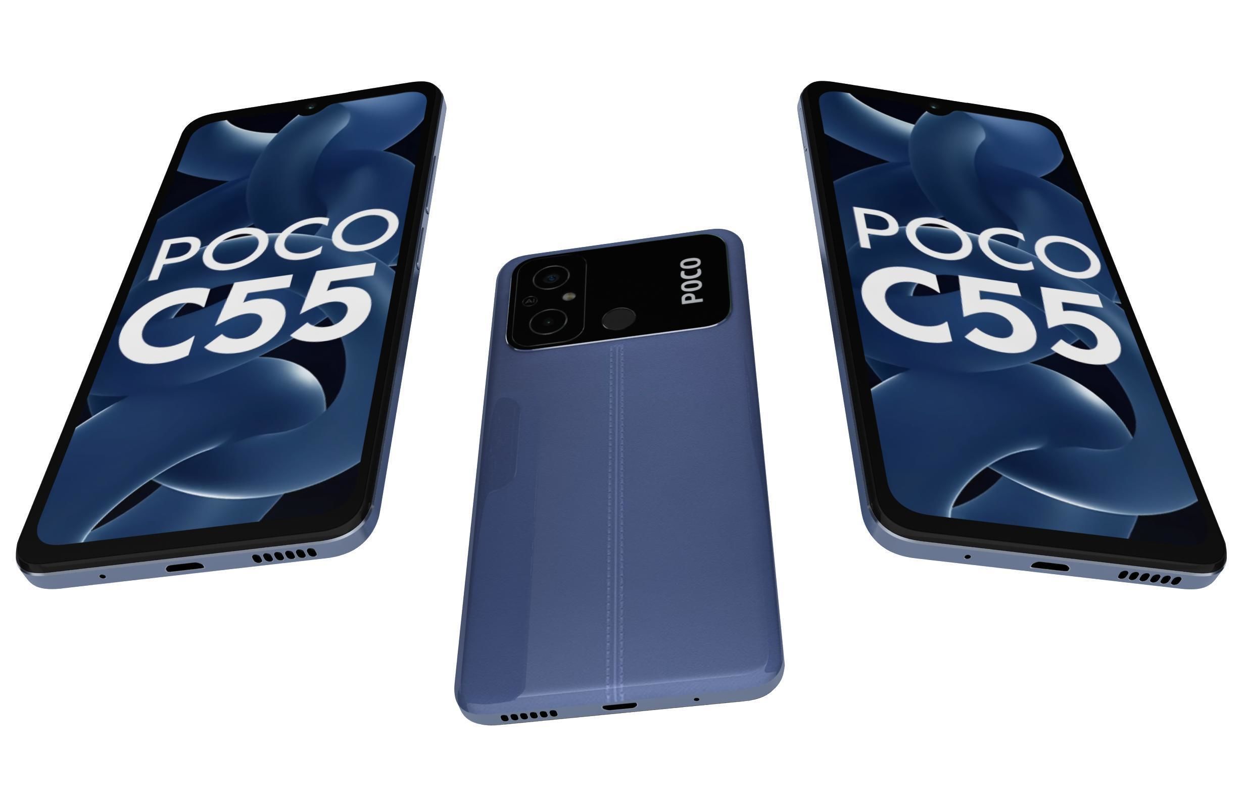 Xiaomi Poco C55 All Colors Low-poly 3D model_3