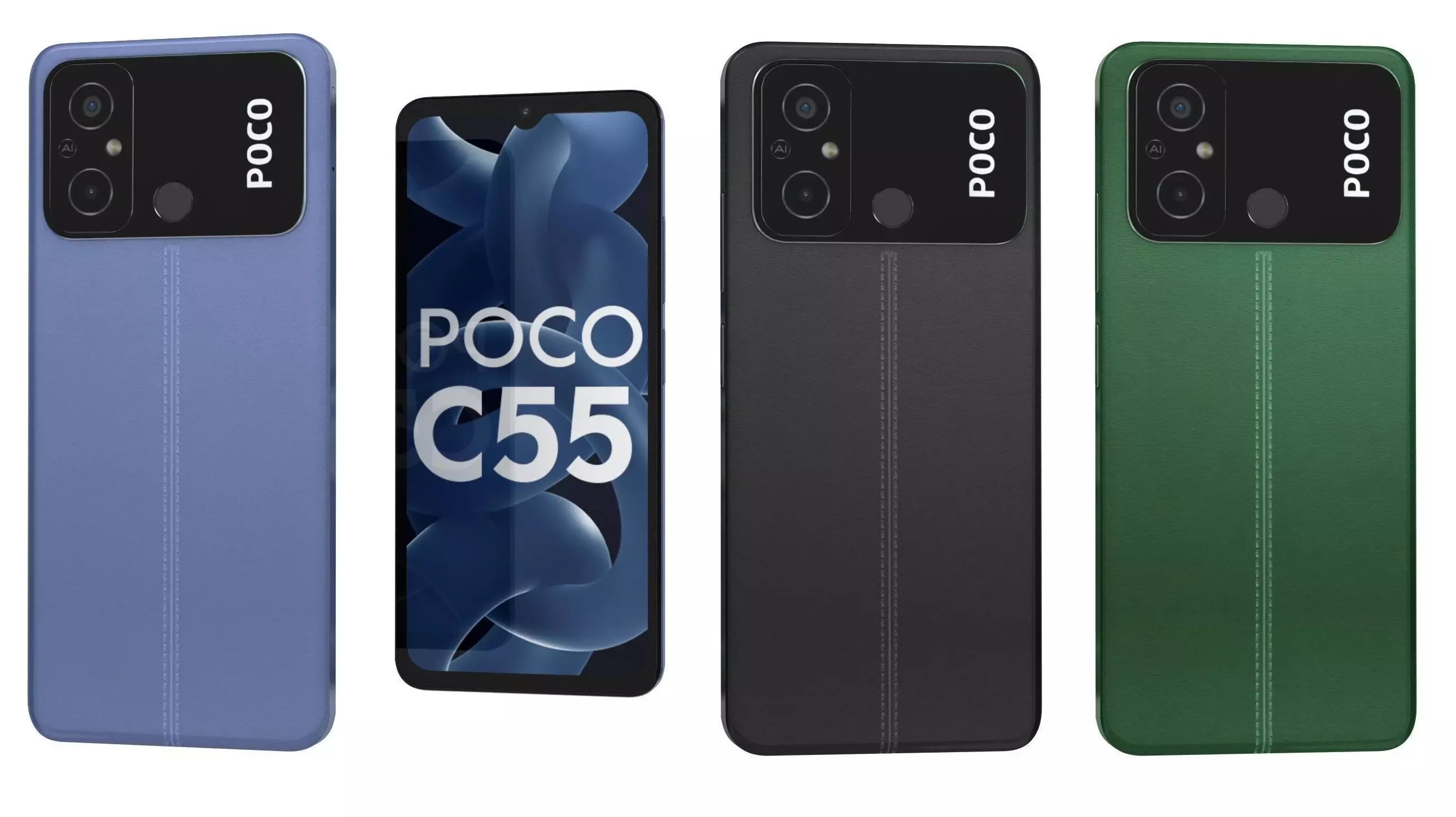 Xiaomi Poco C55 All Colors Low-poly 3D model_0