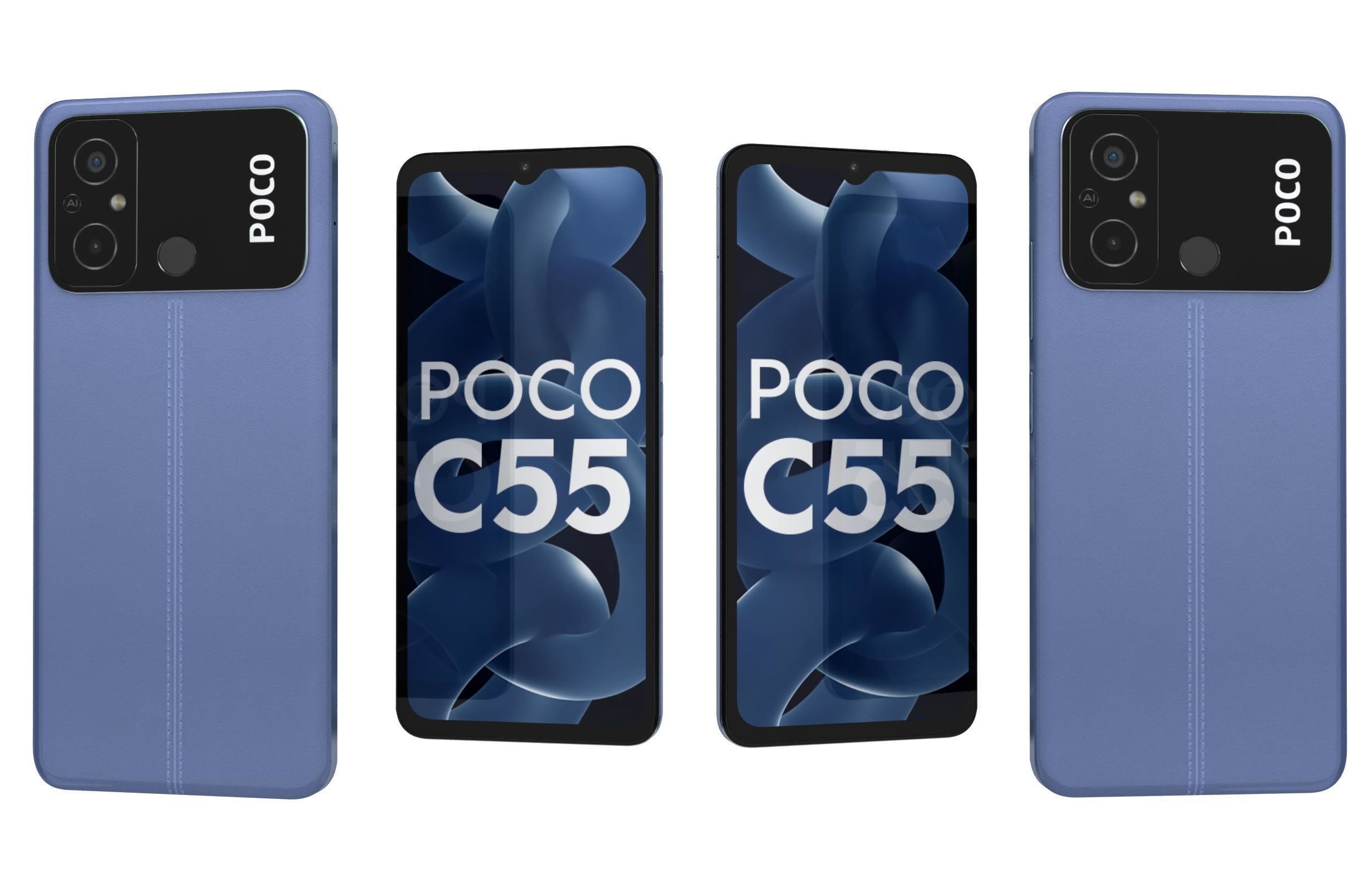 Xiaomi Poco C55 All Colors Low-poly 3D model_4