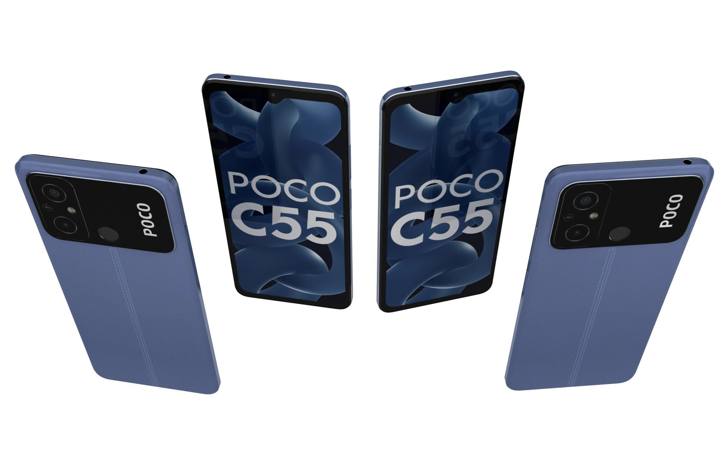 Xiaomi Poco C55 All Colors Low-poly 3D model_5