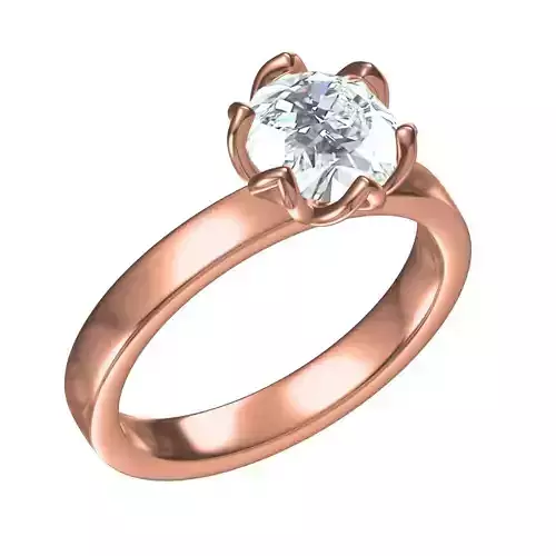 Single Diamond Tulip Setting Solitaire Engagement Ring