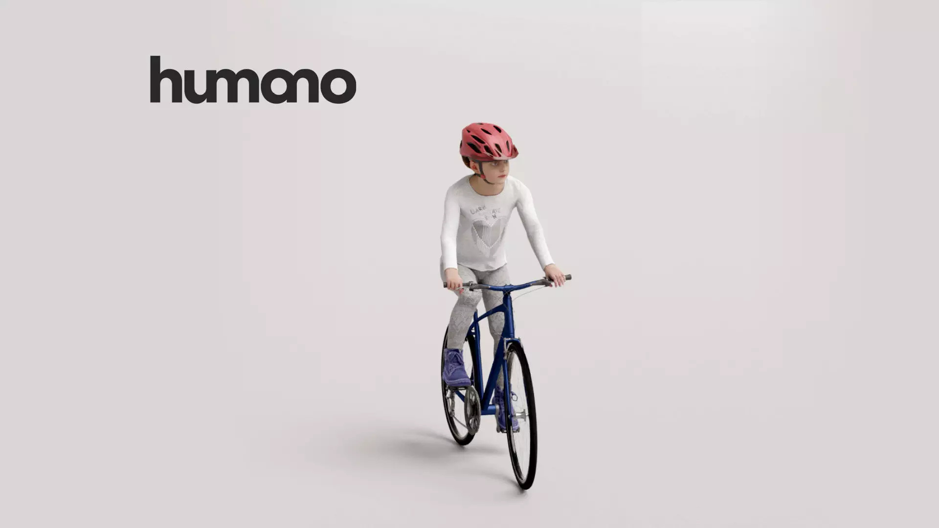 Humano Girl riding a bike 1019 3D model_0