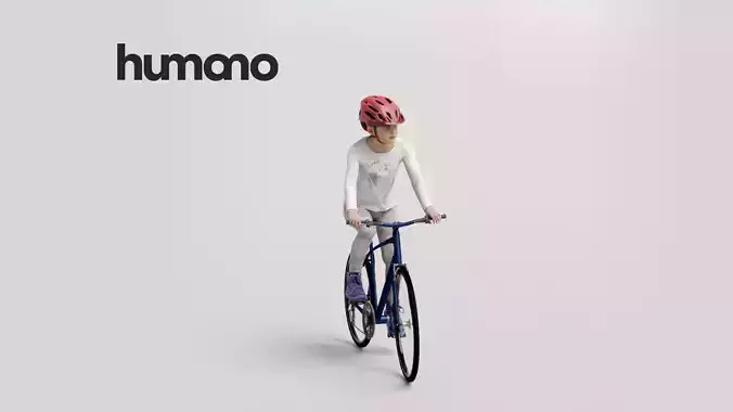 Humano Girl riding a bike 1019 3D model