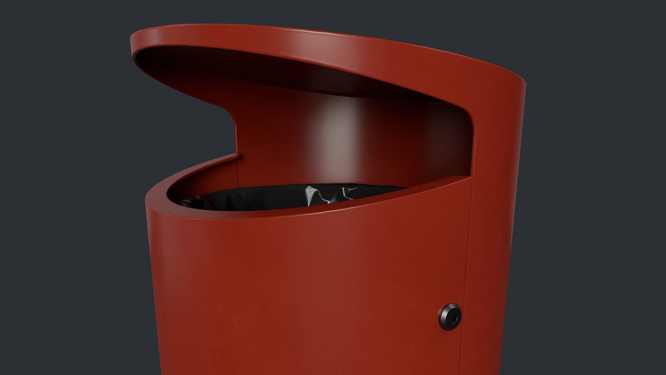 Street Trash Can 10 PBR Game Ready Low-poly 3D model_20