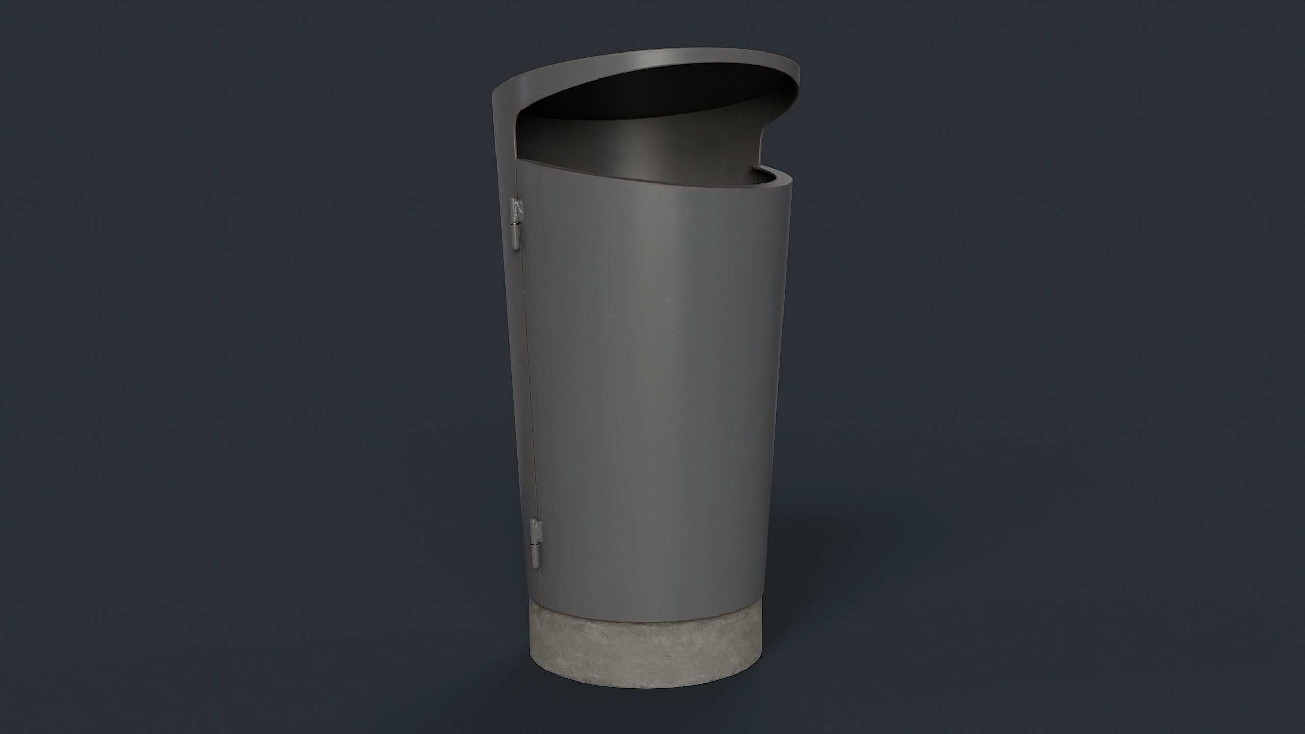 Street Trash Can 10 PBR Game Ready Low-poly 3D model_8