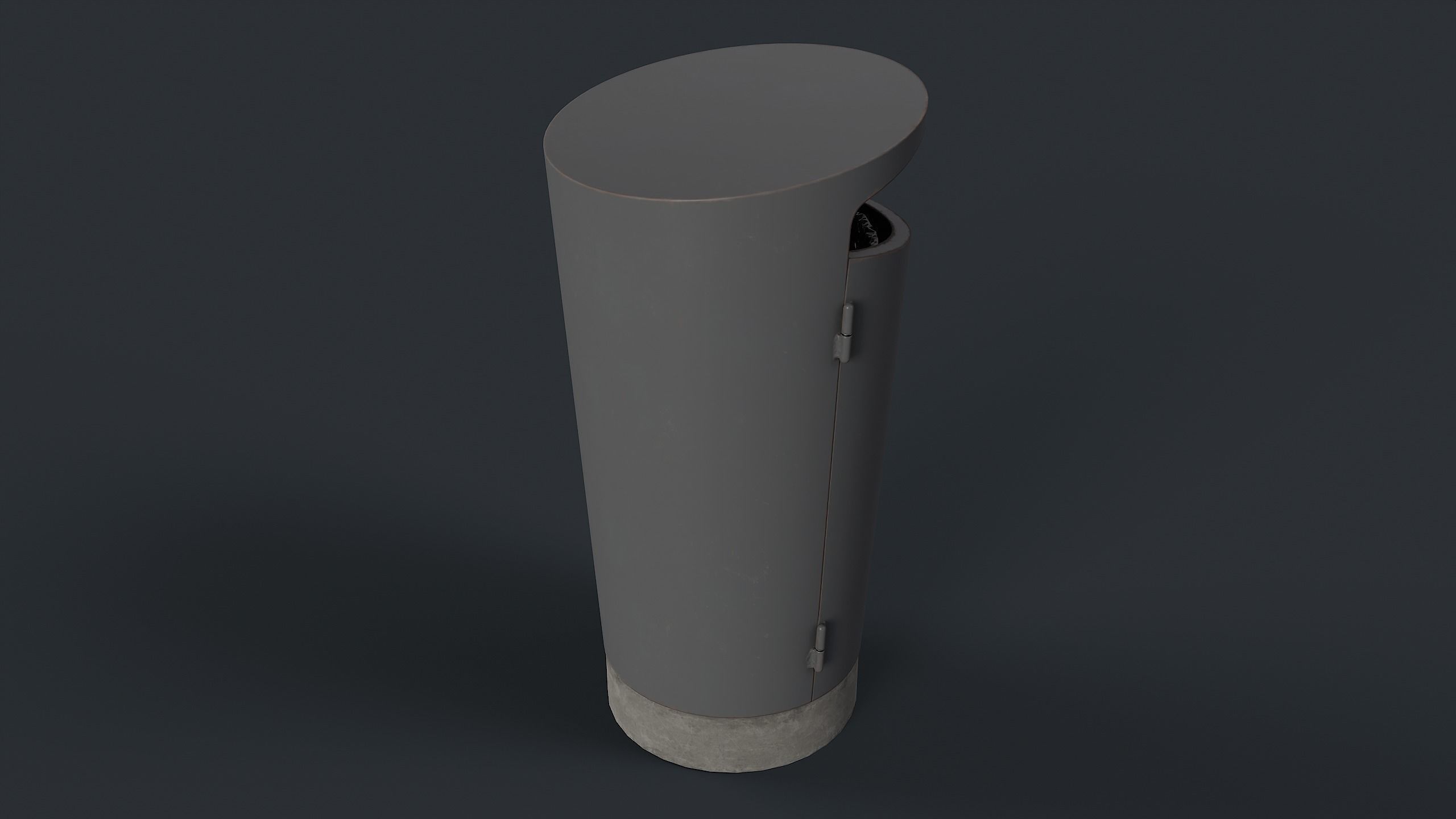 Street Trash Can 10 PBR Game Ready Low-poly 3D model_11