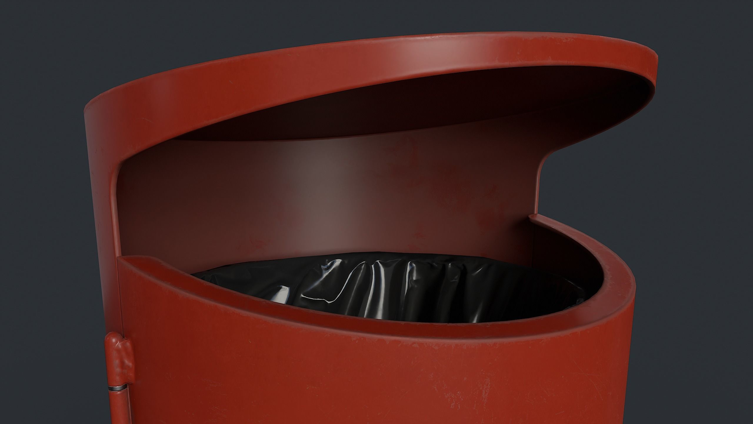 Street Trash Can 10 PBR Game Ready Low-poly 3D model_16