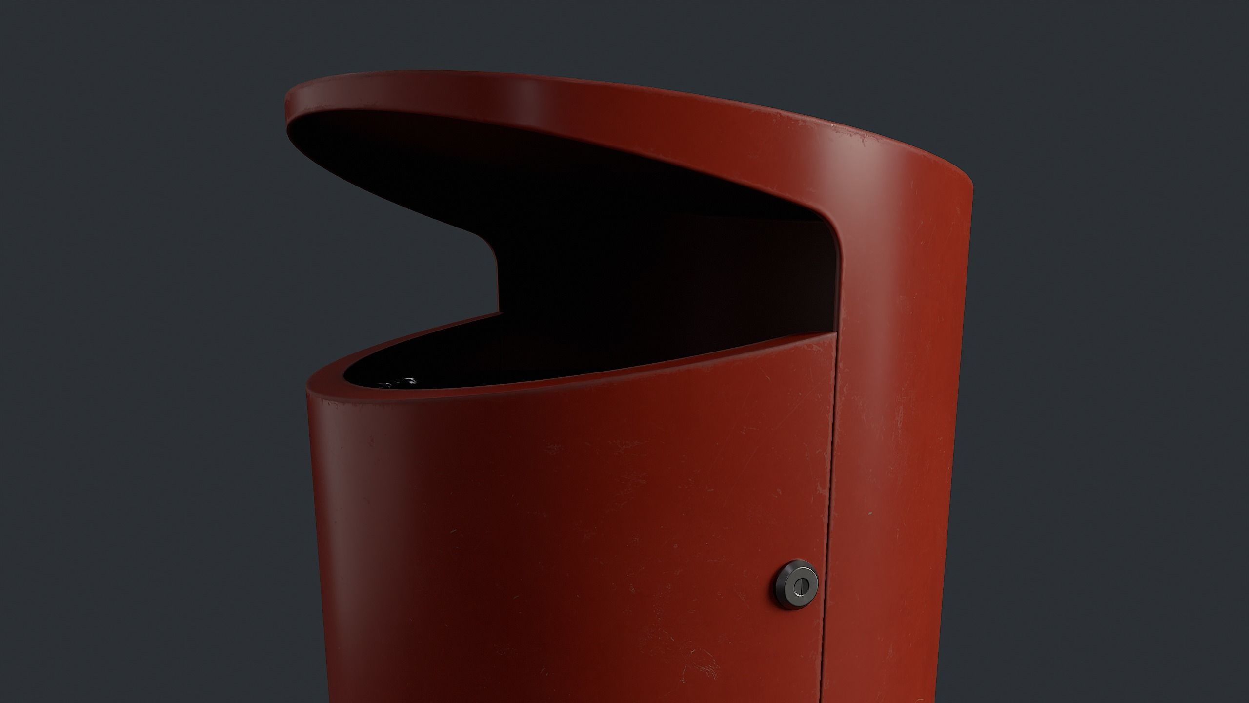Street Trash Can 10 PBR Game Ready Low-poly 3D model_17