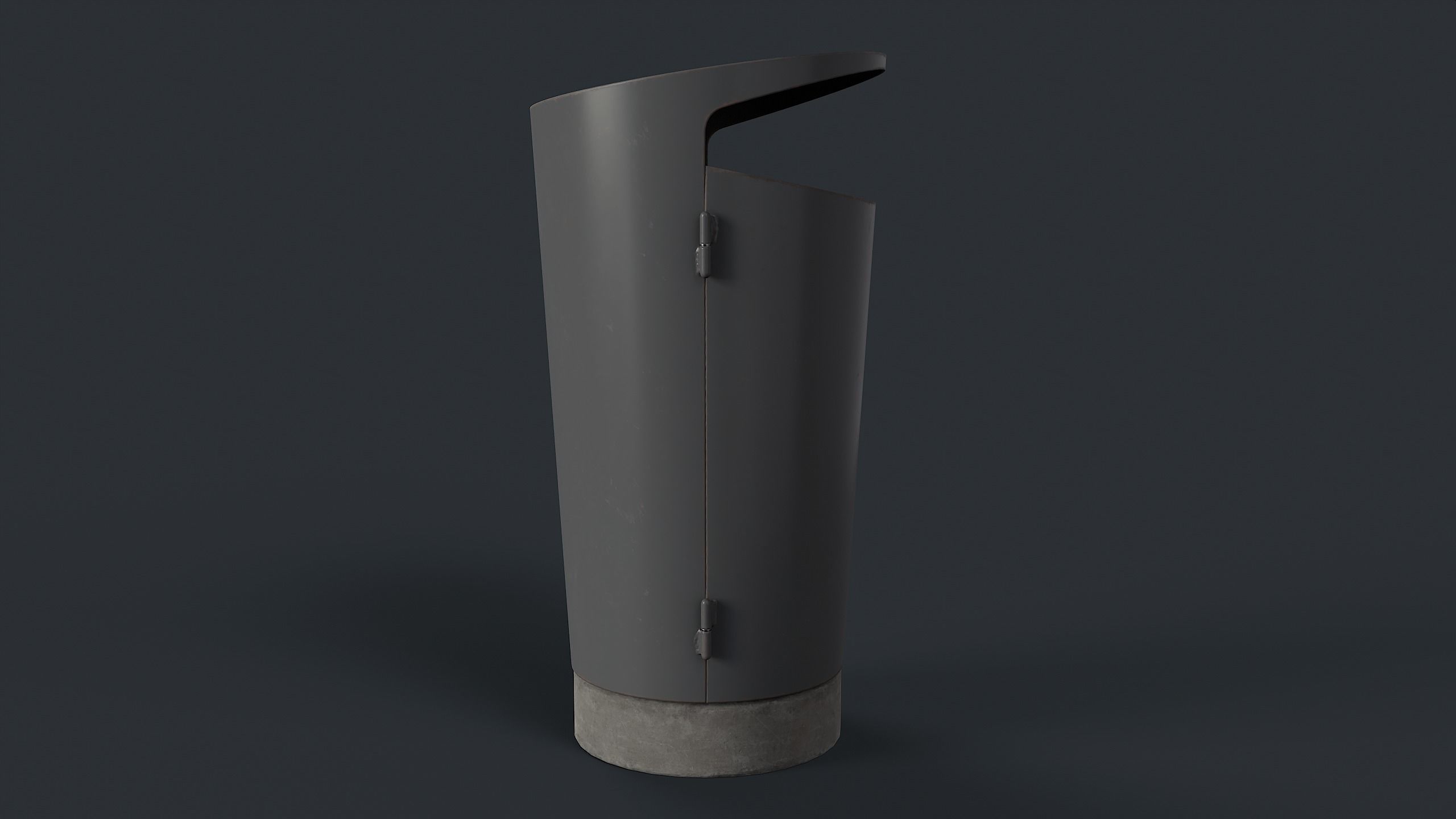 Street Trash Can 10 PBR Game Ready Low-poly 3D model_10
