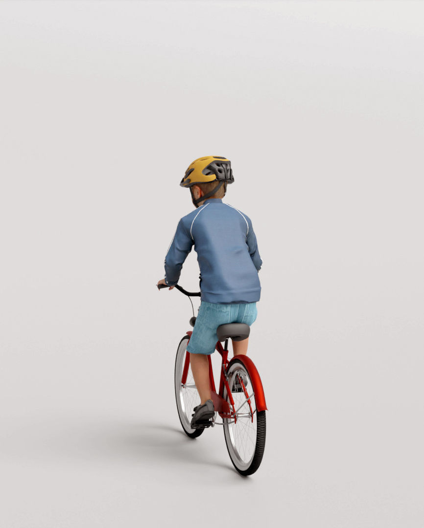 Humano Riding a bike Kid 1018 3D model_2