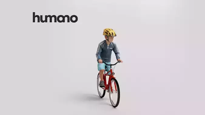 Humano Riding a bike Kid 1018 3D model