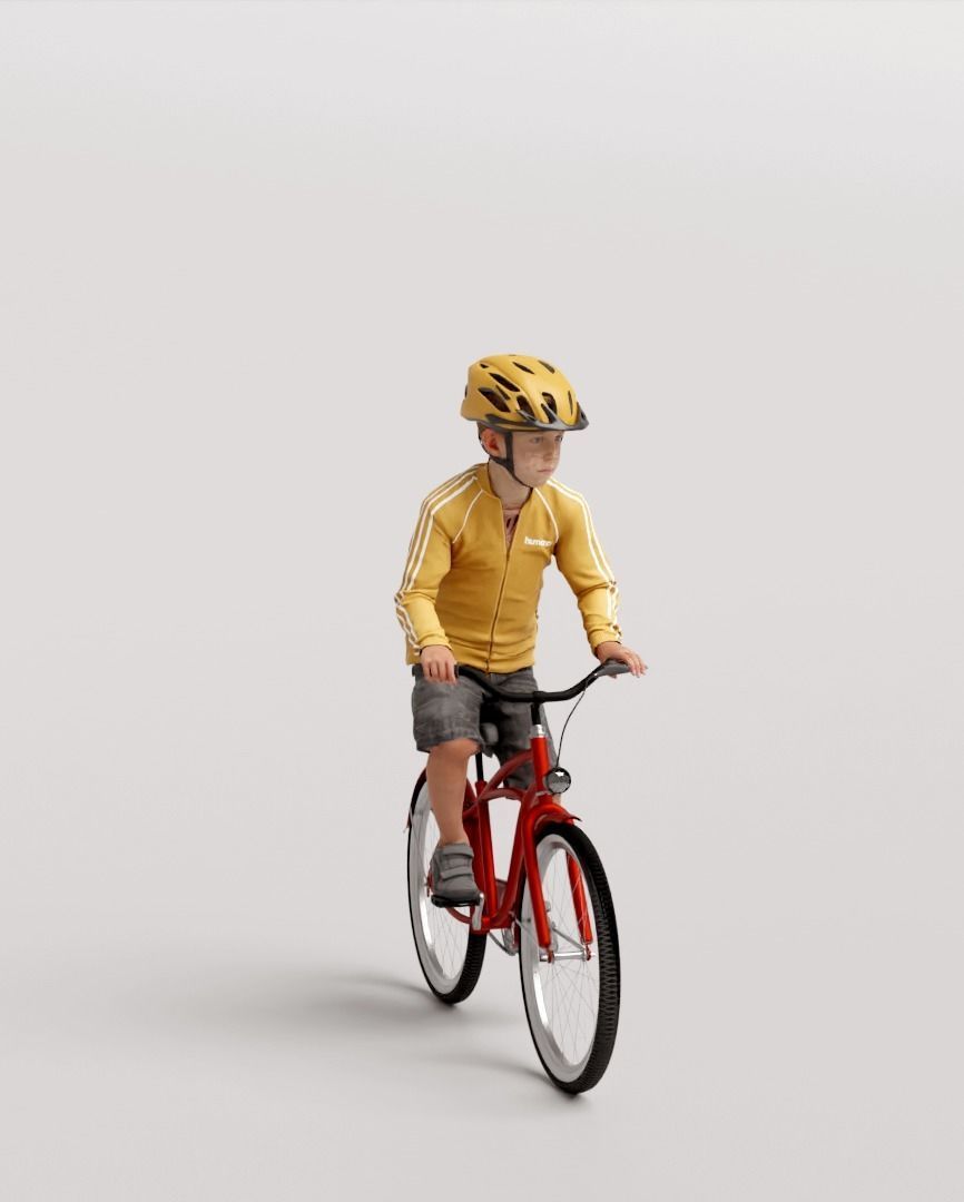 Humano Riding a bike Kid 1018 3D model_6