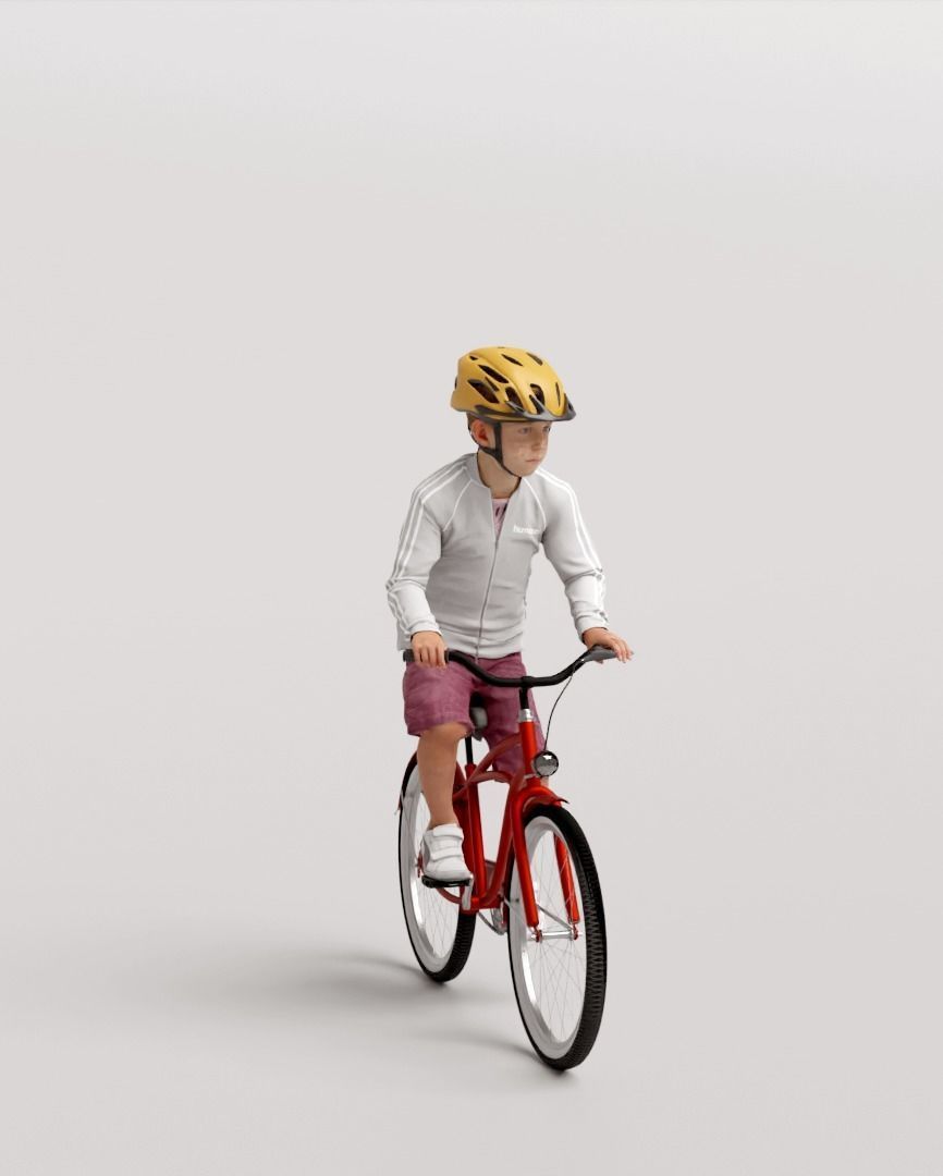 Humano Riding a bike Kid 1018 3D model_4