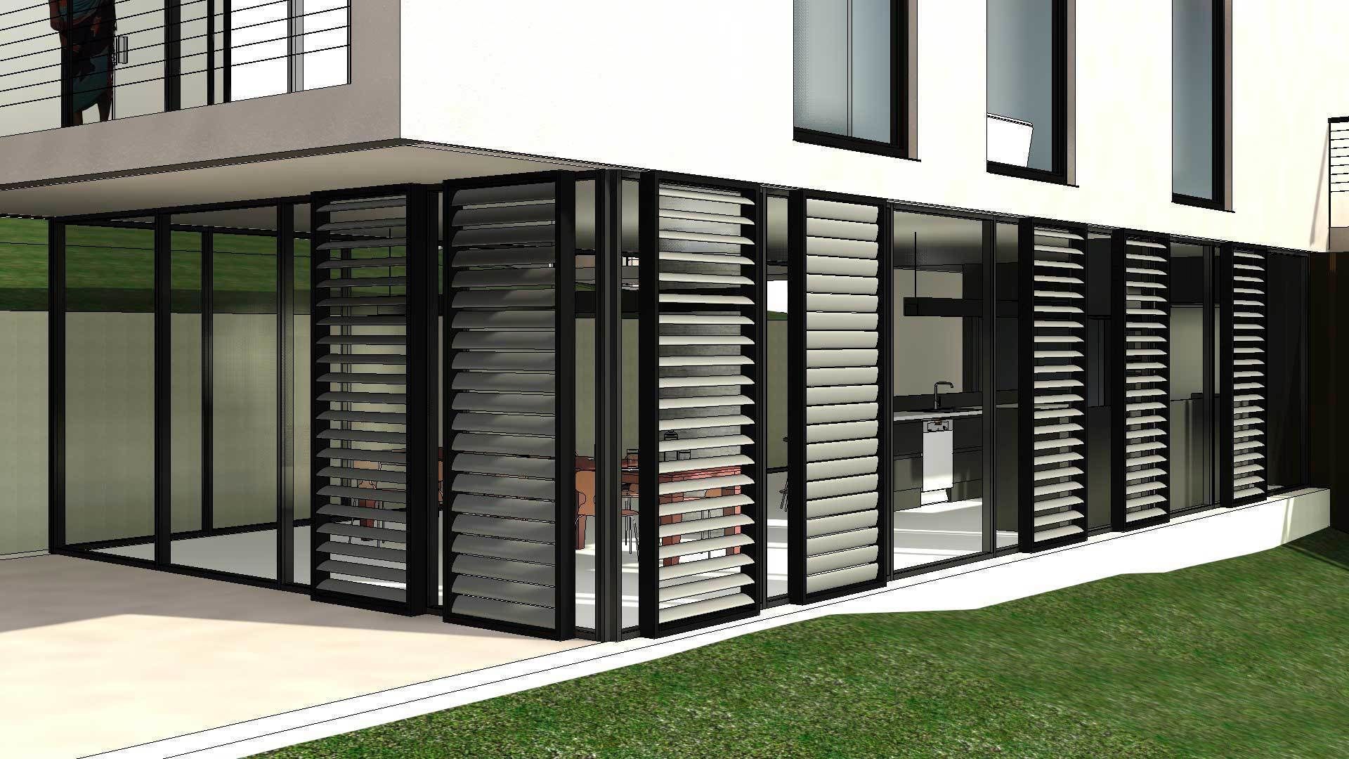 Vertical Sun Screen Louvre Panels 3D model_2