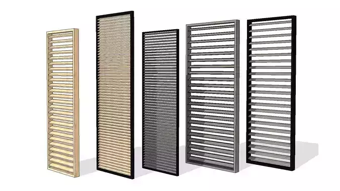 Vertical Sun Screen Louvre Panels 3D model