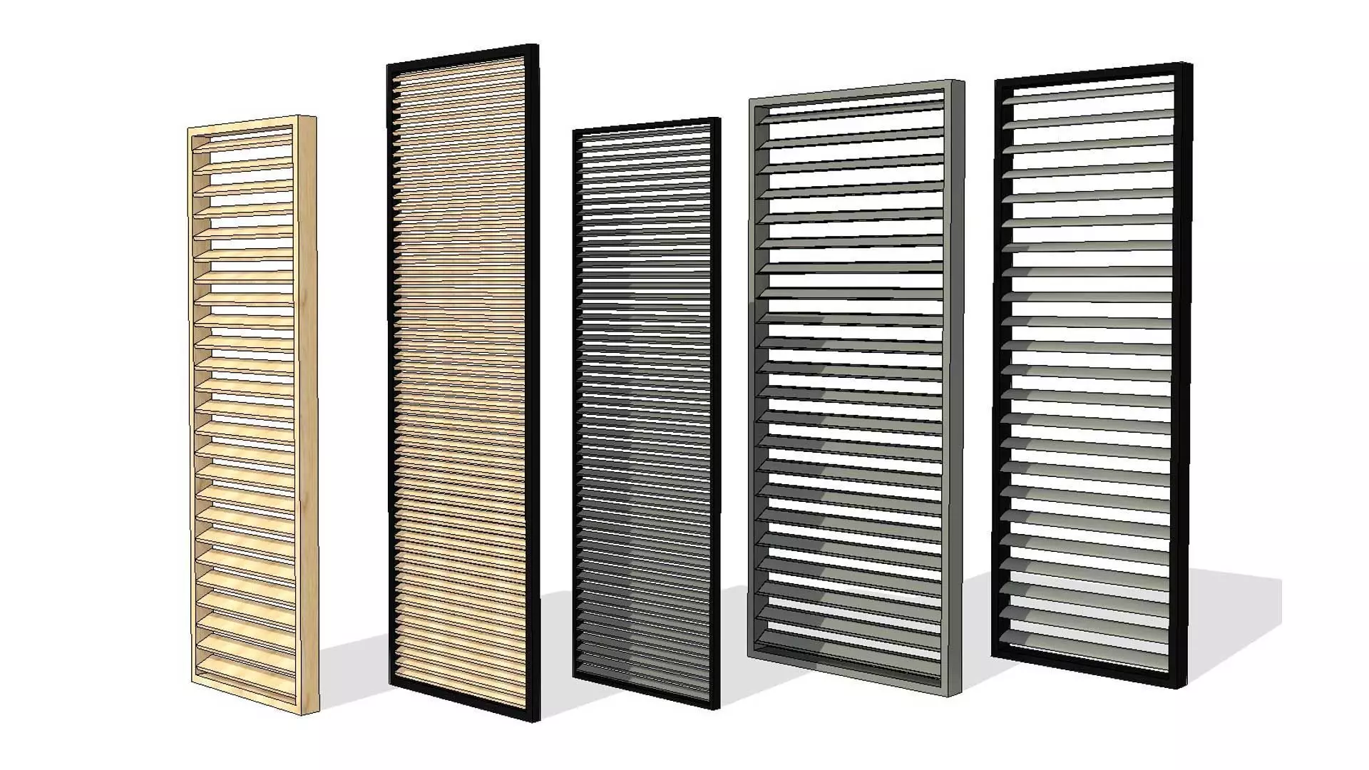 Vertical Sun Screen Louvre Panels 3D model_0