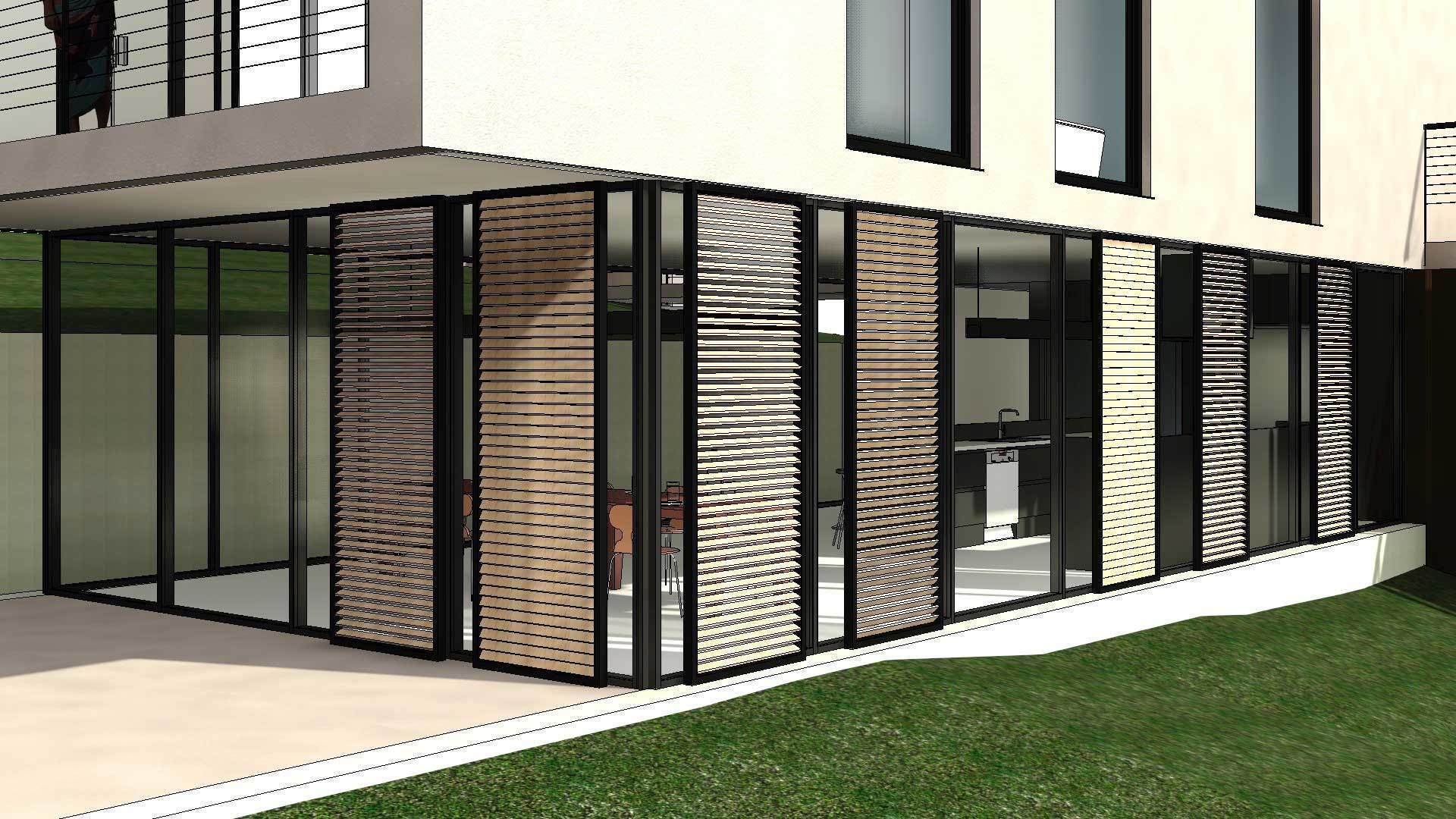 Vertical Sun Screen Louvre Panels 3D model_1