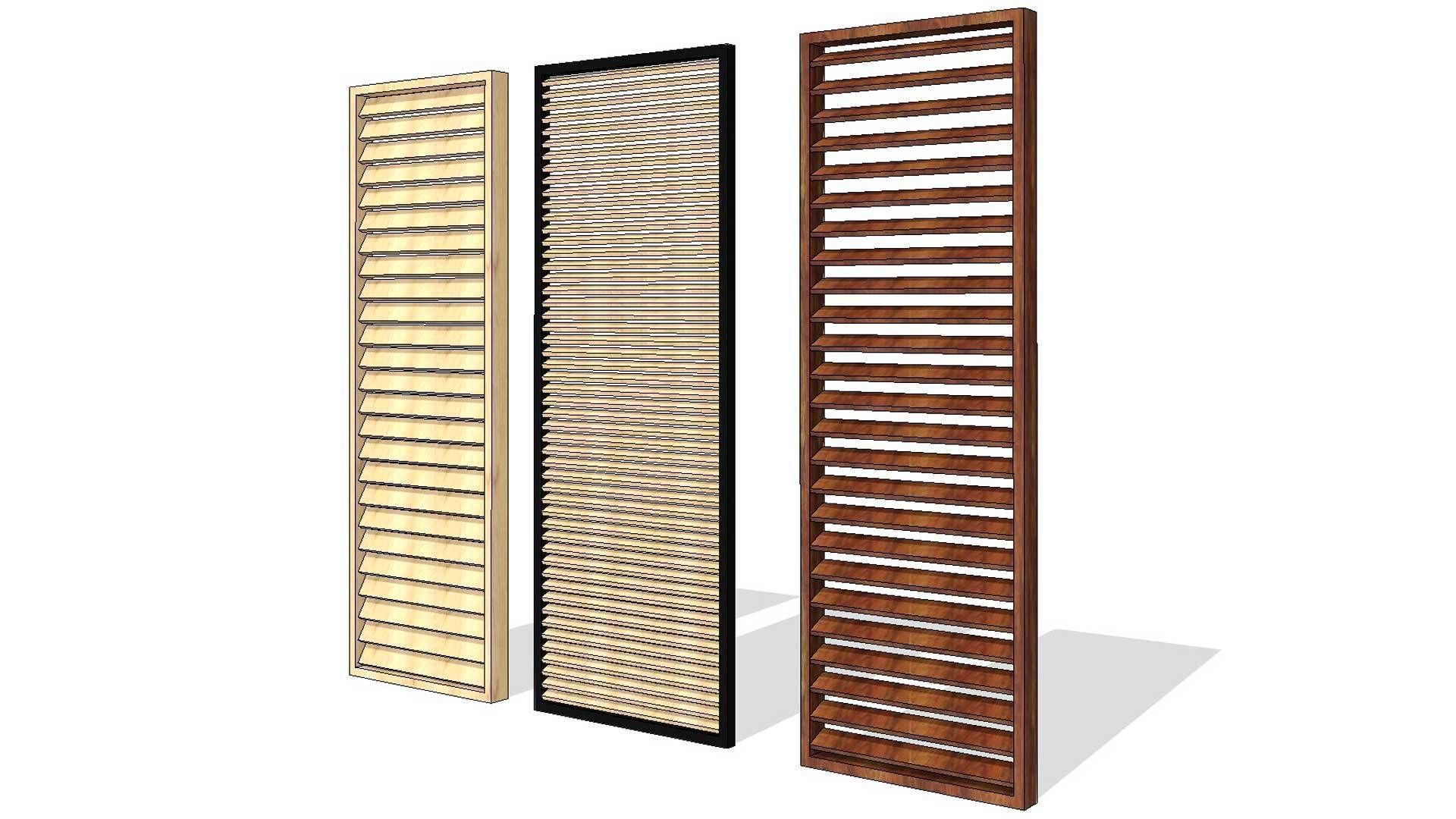 Vertical Sun Screen Louvre Panels 3D model_4