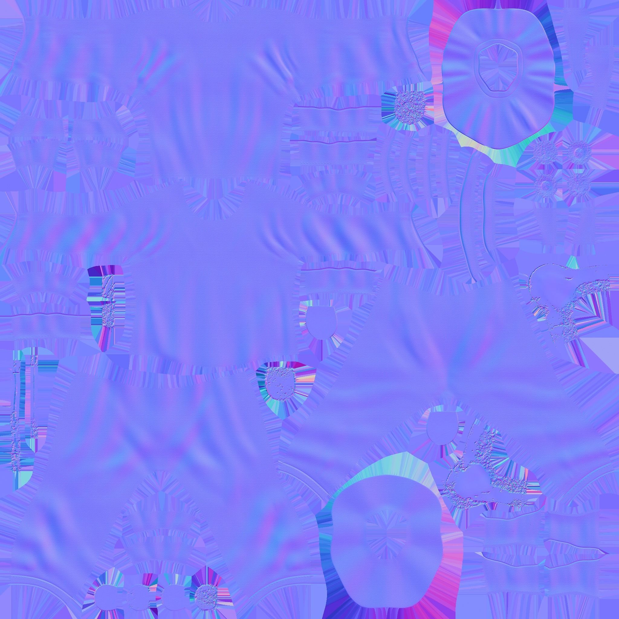 Clown Terror Outfit A08 Green - Character Design Low-poly 3D model_28