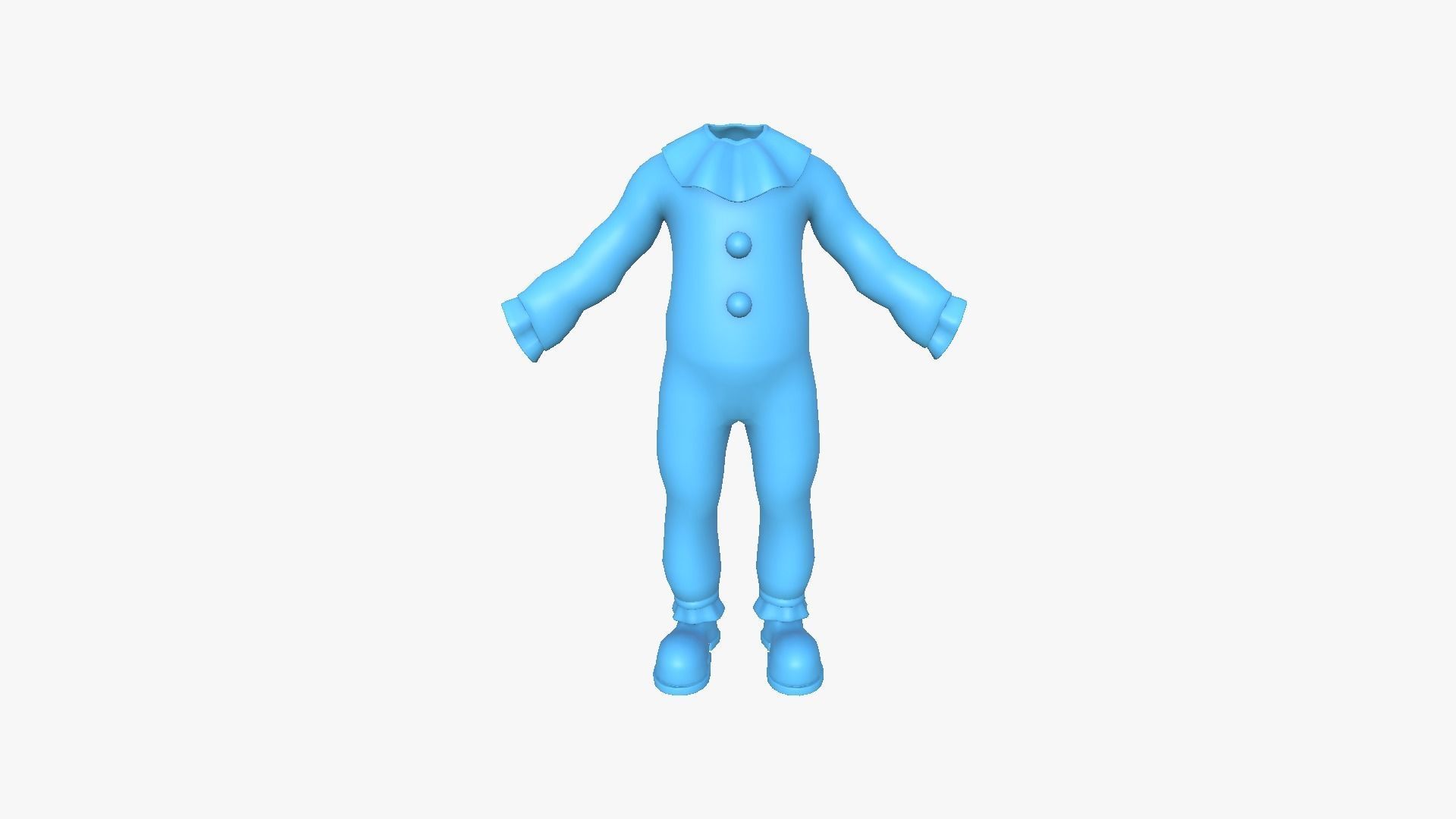 Clown Terror Outfit A08 Green - Character Design Low-poly 3D model_10