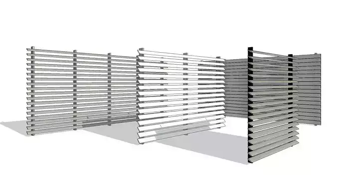 Exterior Aluminium Sun Screen Fixed Louvres