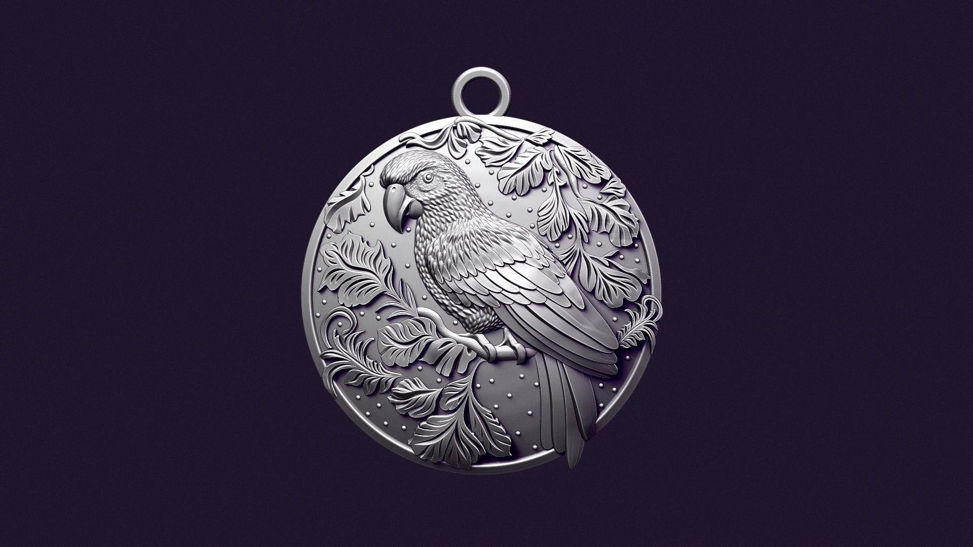 PARROT medallion for casting 3D print model_11