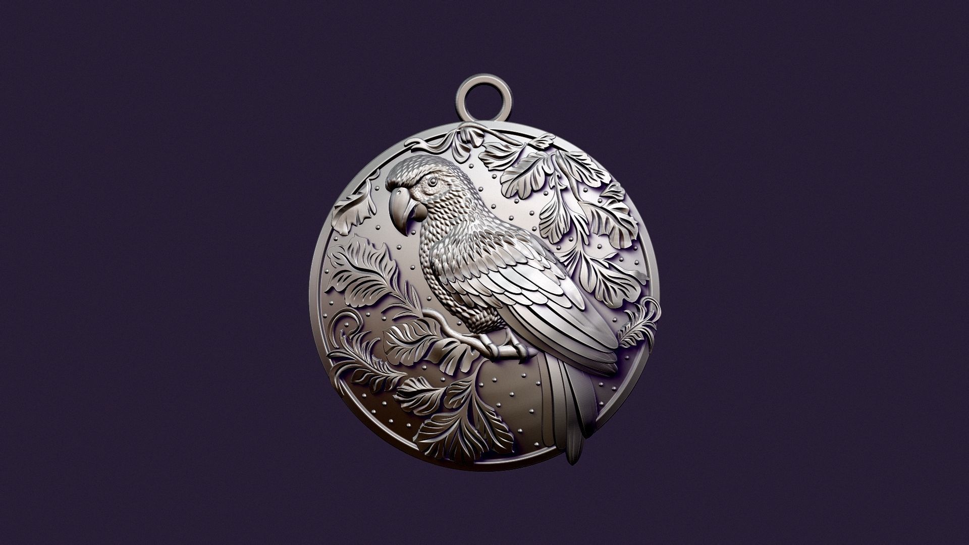 PARROT medallion for casting 3D print model_9