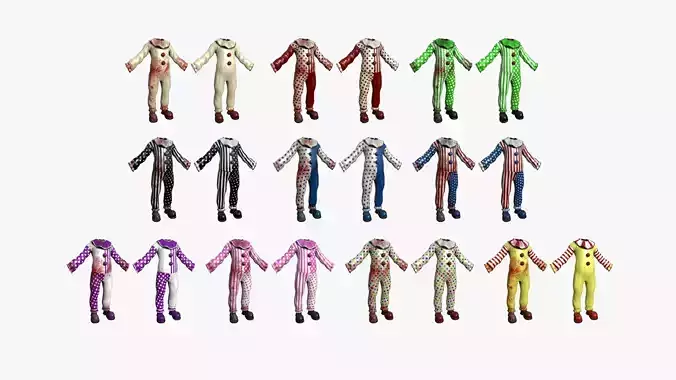 10 Clown Terror Outfits A Collection - Character Design 