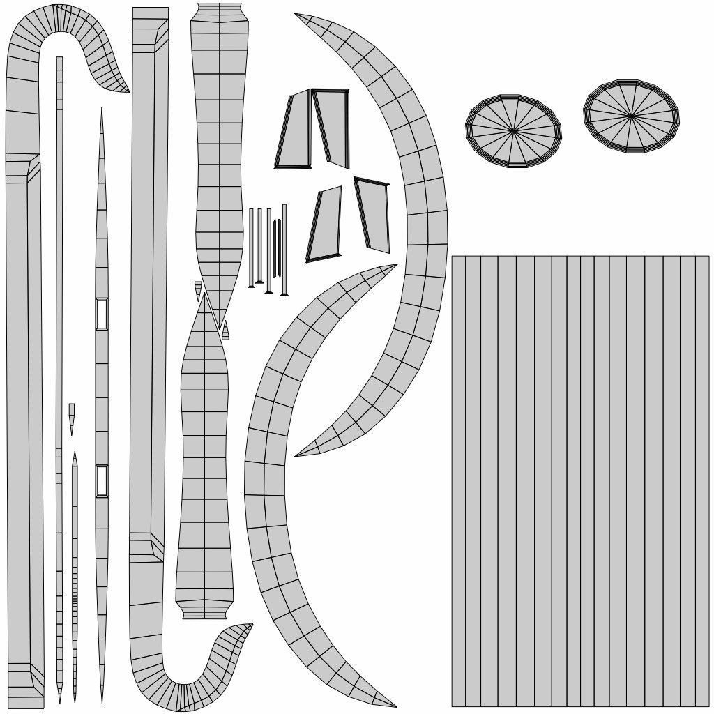 Shuangou Low-poly 3D model_7