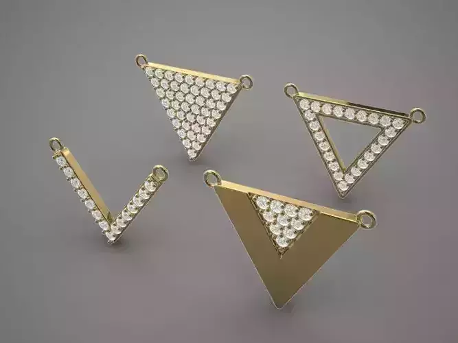 simple triangle pendant 3d print model 3D print model