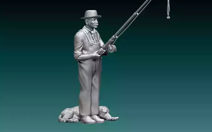 fisherman 3D print model
