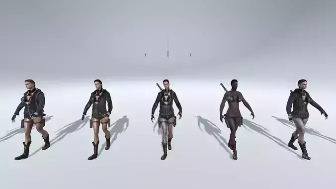 KatanaGirl1 Low-poly 3D model