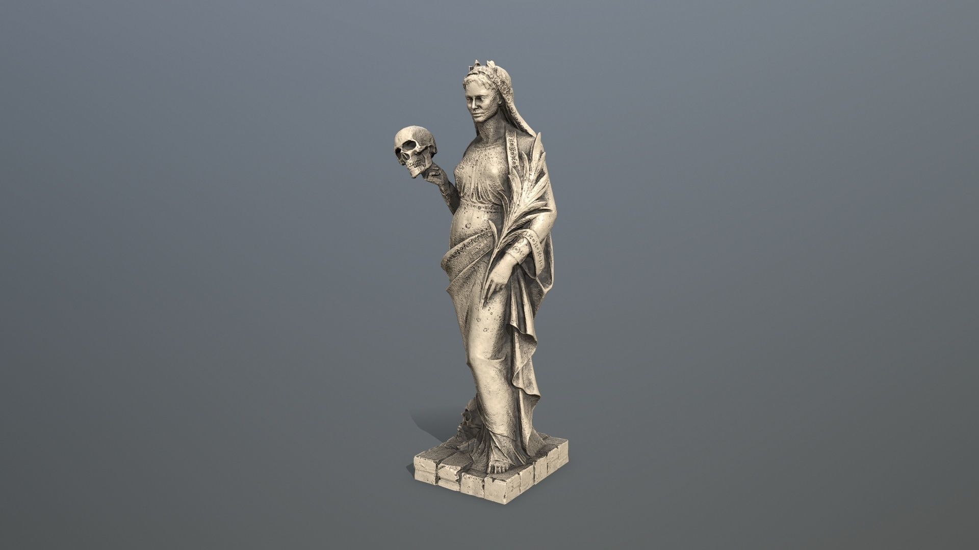 Afrodit Statue Low-poly 3D model_8