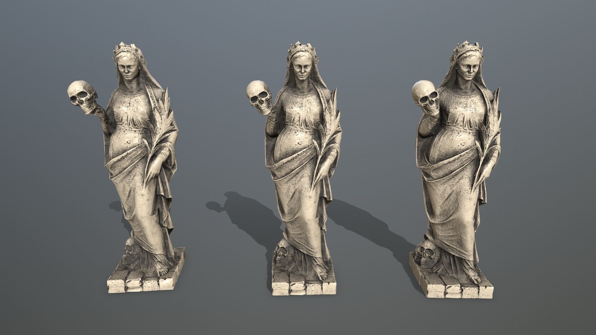 Afrodit Statue Low-poly 3D model_12