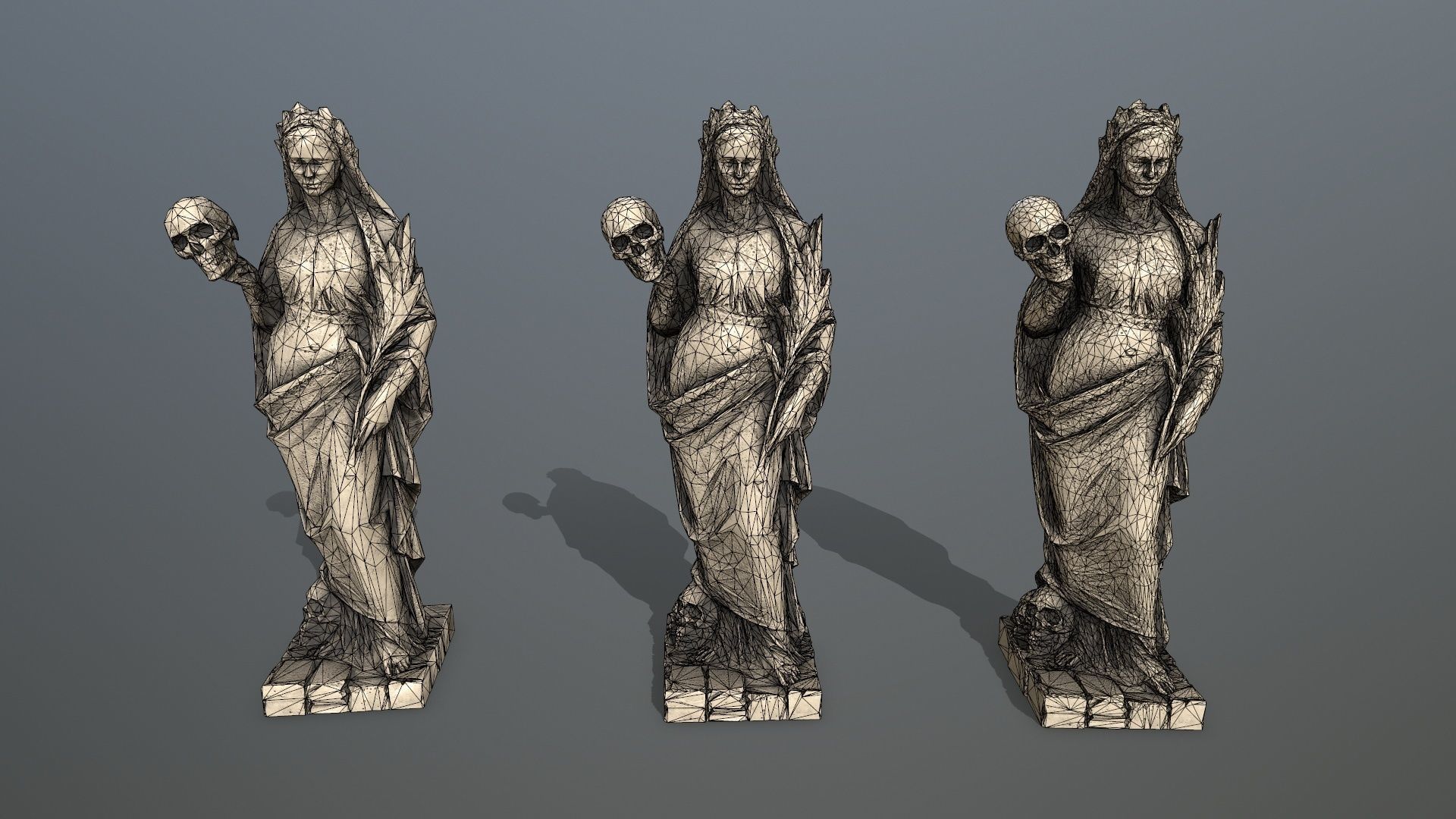 Afrodit Statue Low-poly 3D model_13