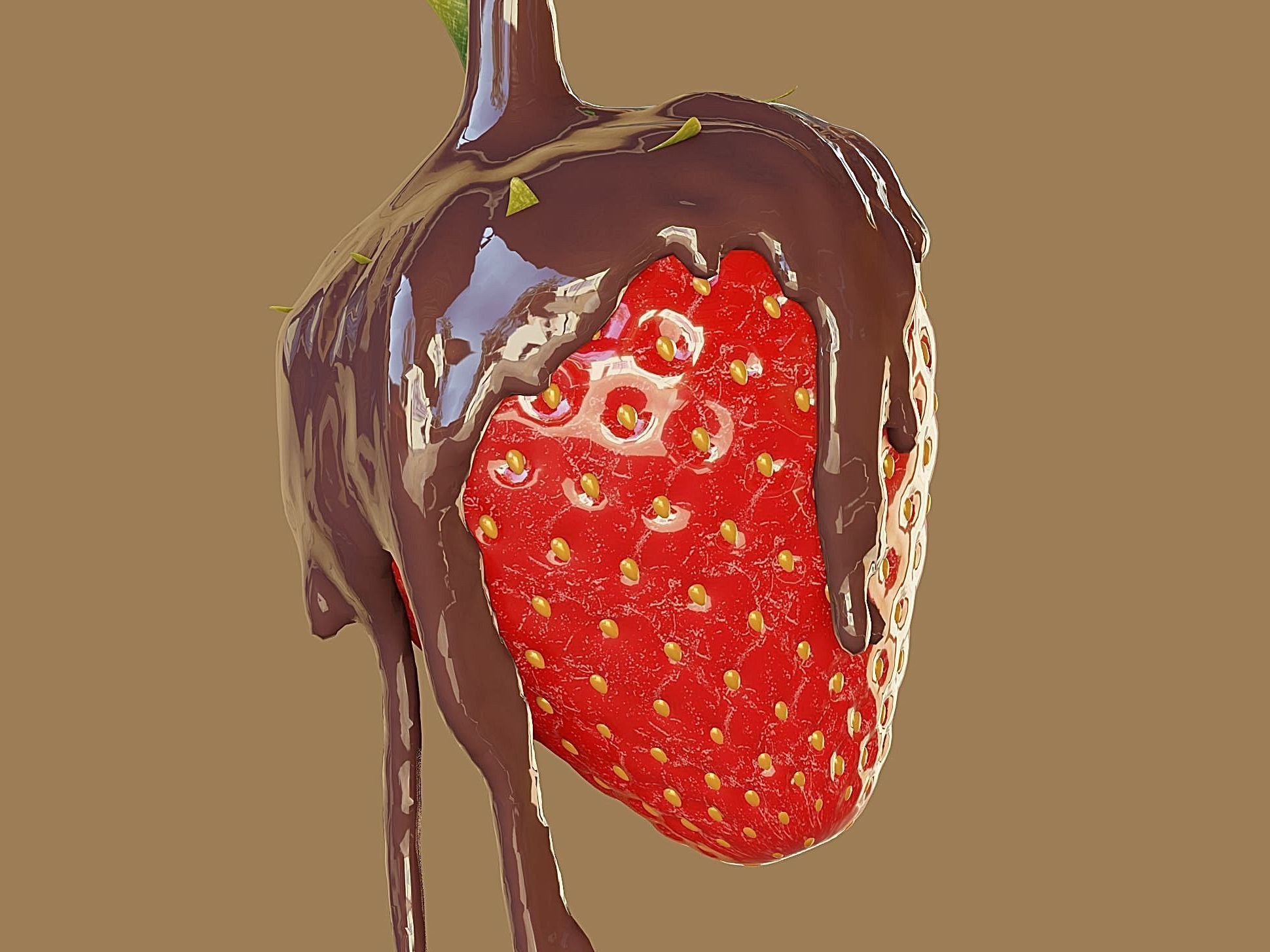 Strawberry 3D model_9