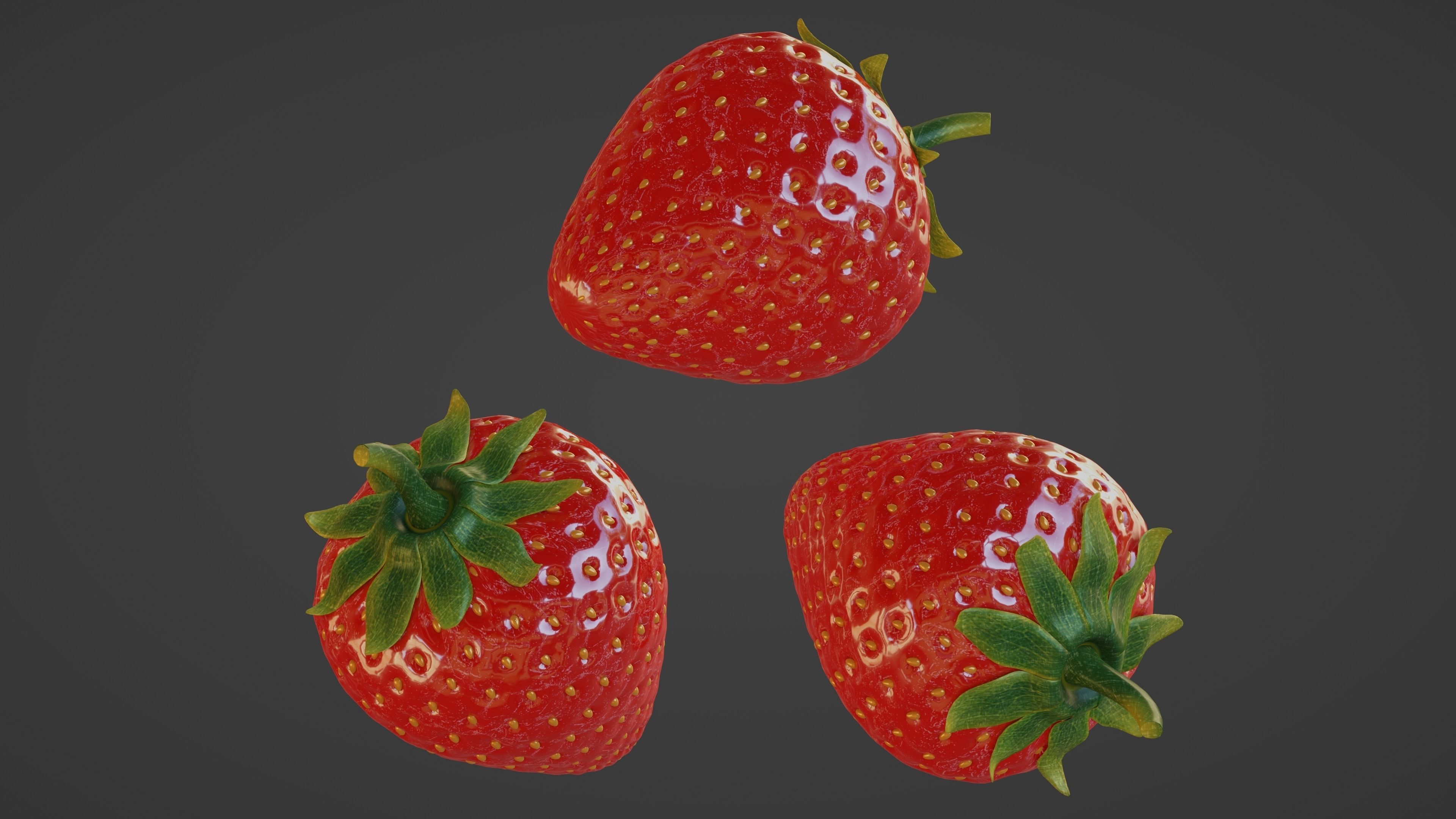 Strawberry 3D model_2