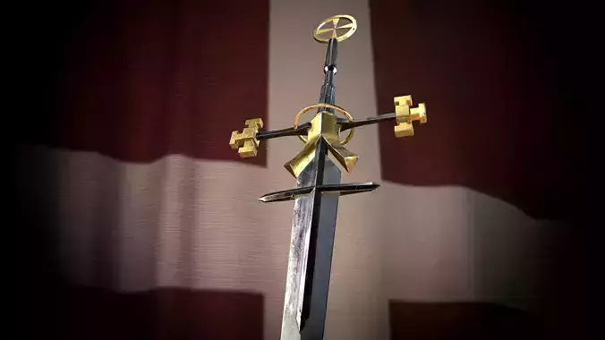 Medieval Great Templar sword Game ready