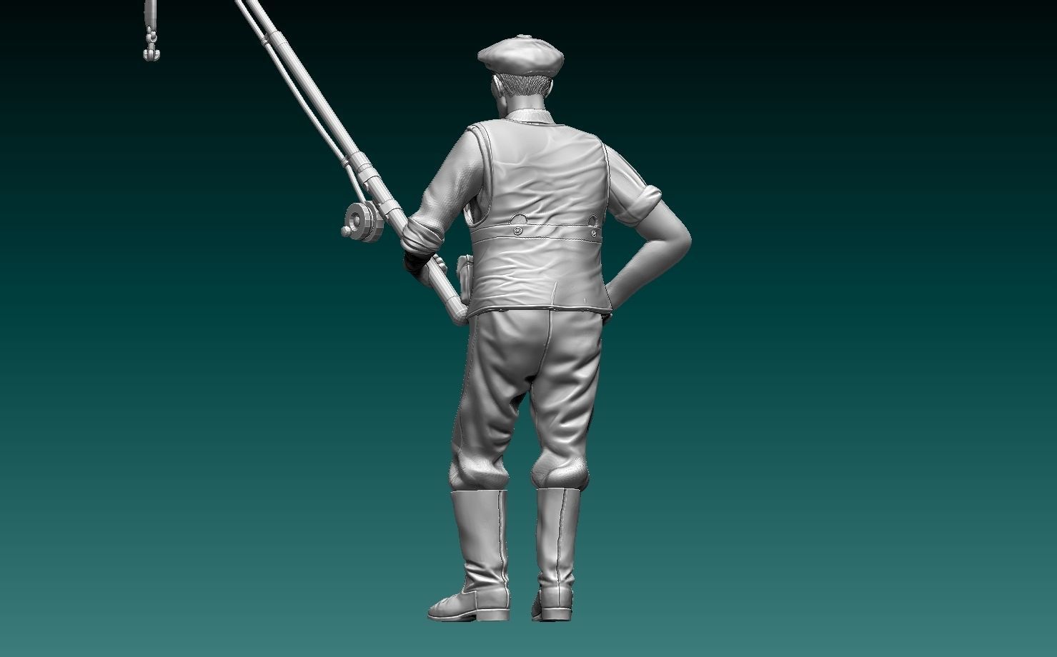 fisherman 3D print model_2