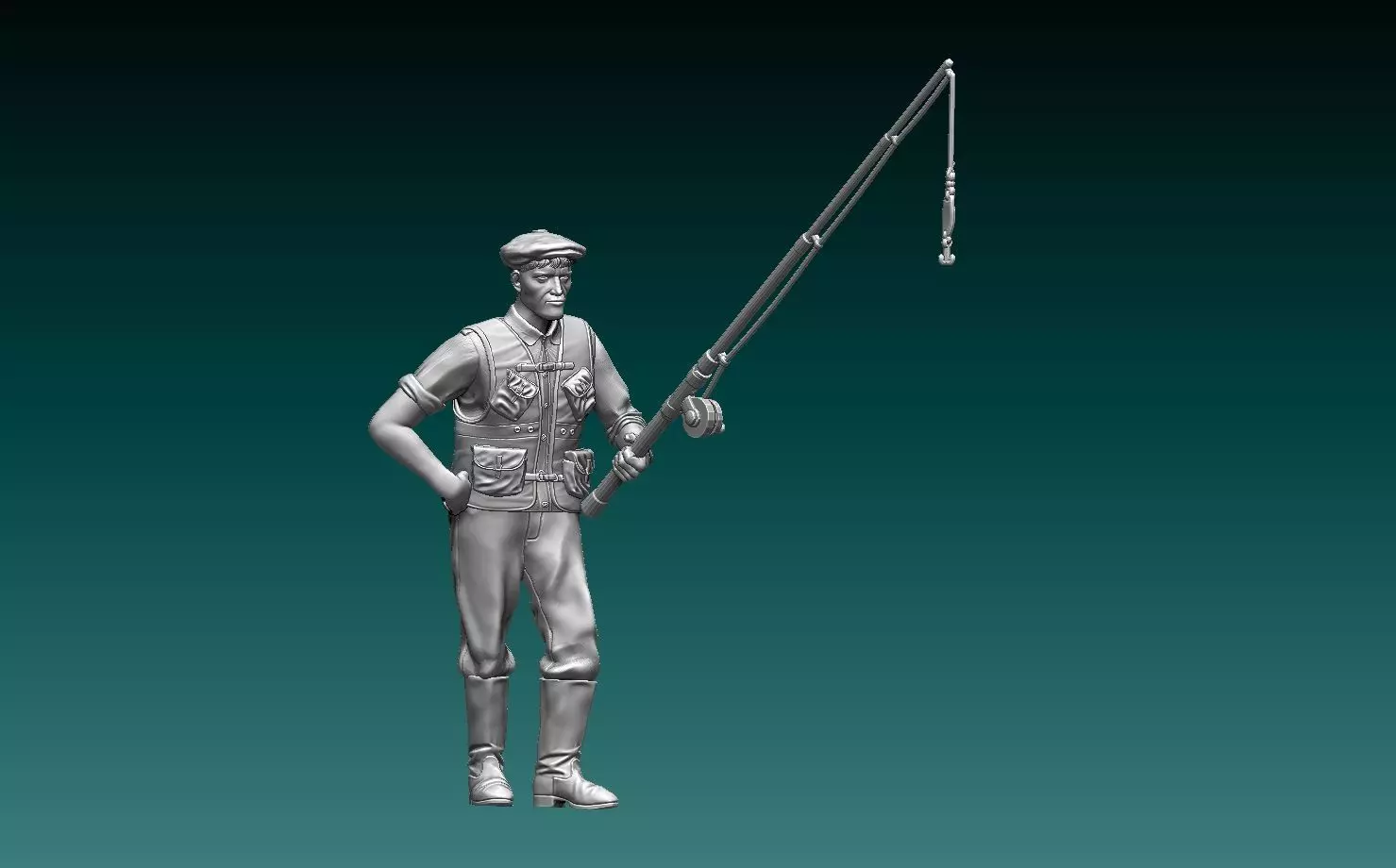 fisherman 3D print model_0